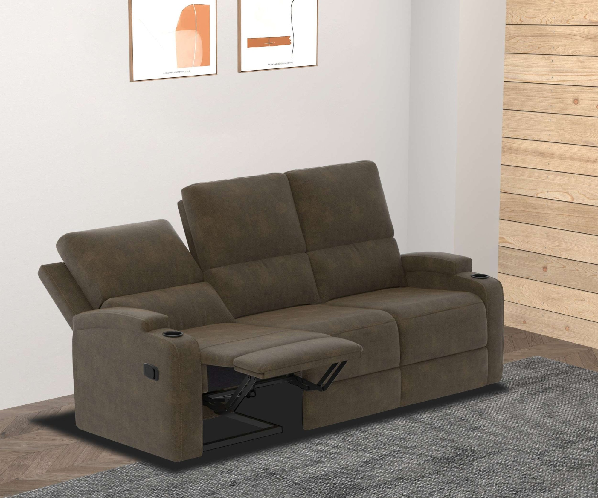 GOODproduct 3-places »NAPORI Microfaser, Multimediasofa, Kinosessel XXL« canapé cinéma avec 2 x fonction relaxation et porte-boissons