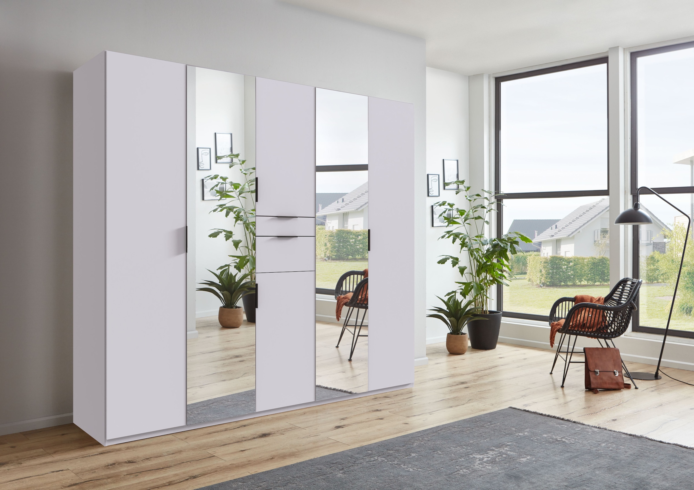 Wimex Drehtürenschrank »Moldau Kleiderschrank mit Spiegel Schlafzimmerschrank Bestseller« Wähle deine Innenausstattung fertig konfiguriert im Schrank