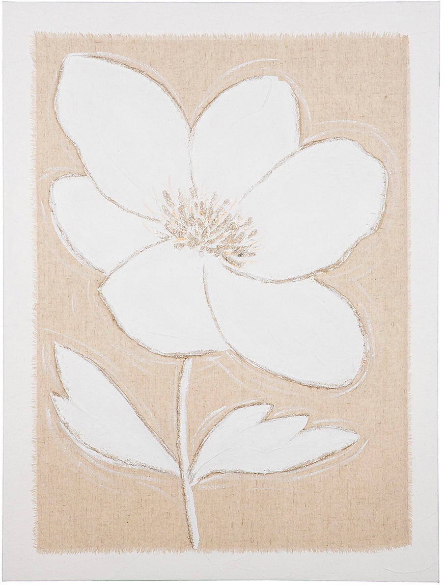 GILDE Leinwandbild »Bild "Blume auf Tuch"«, (1 St.)