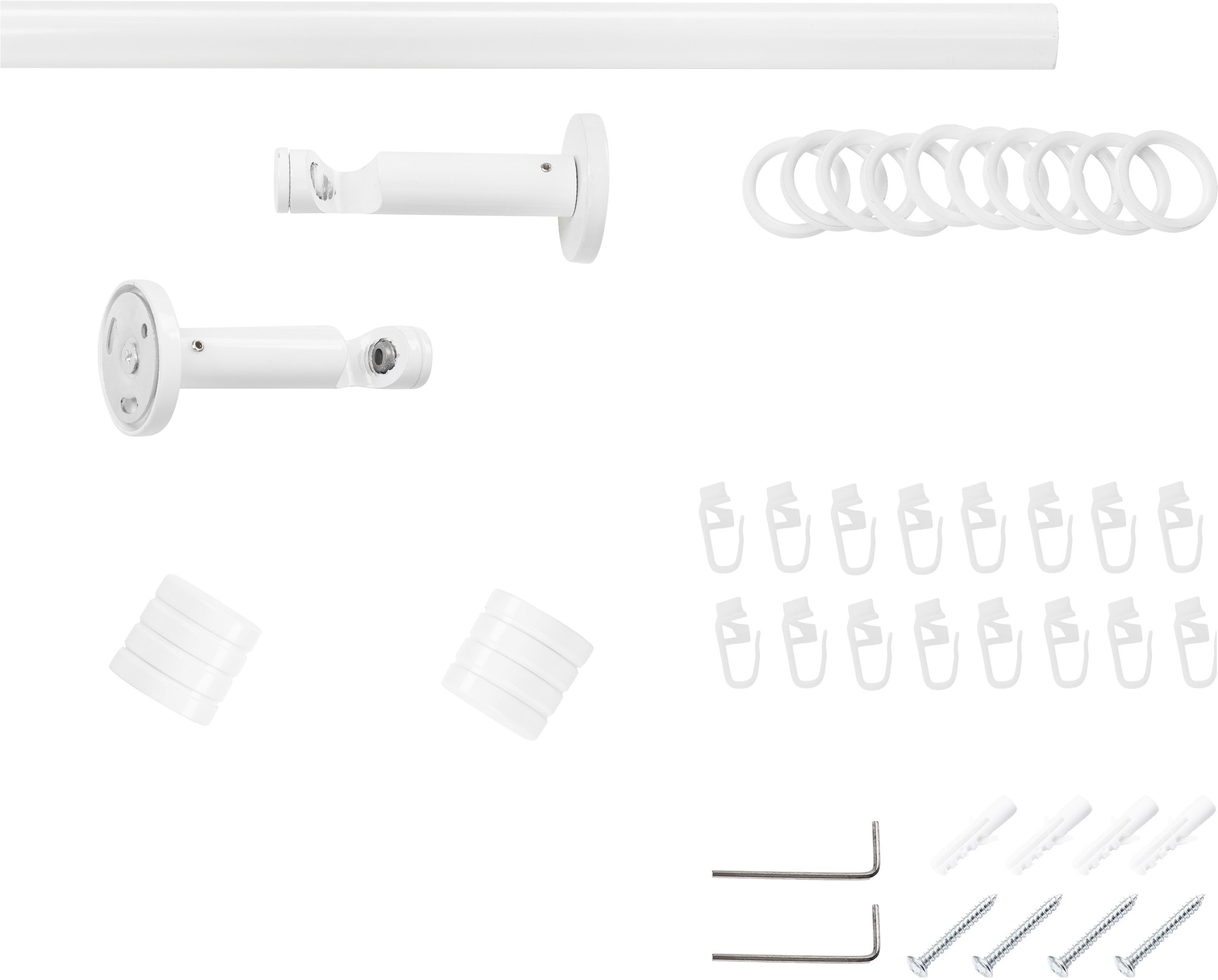 SN DECO GROUP Gardinenstange »Gardinenstange Lille Ø 19 mm, 1-läufig, Fixmass, verschraubt« Ø 19 mm Fixmass;kürzbar