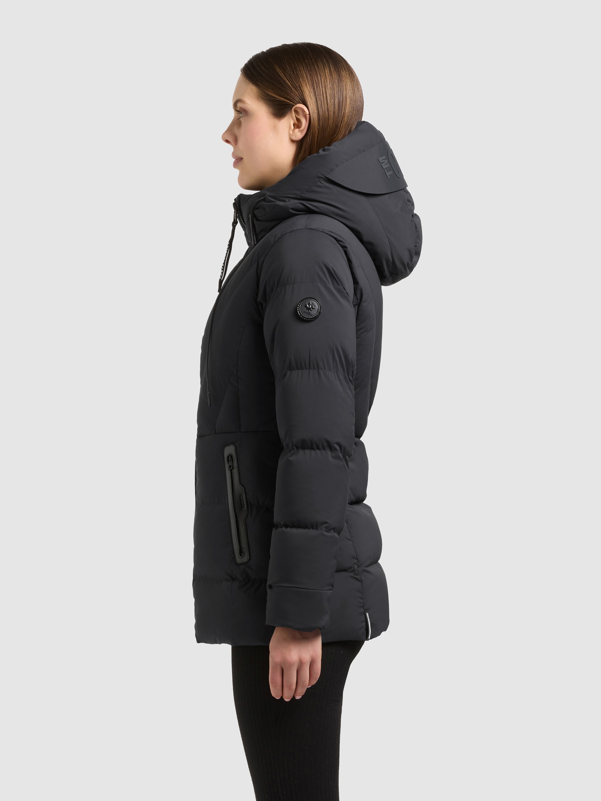khujo Steppjacke »RABB2« mit Kapuze Applikationen aus Kunstleder