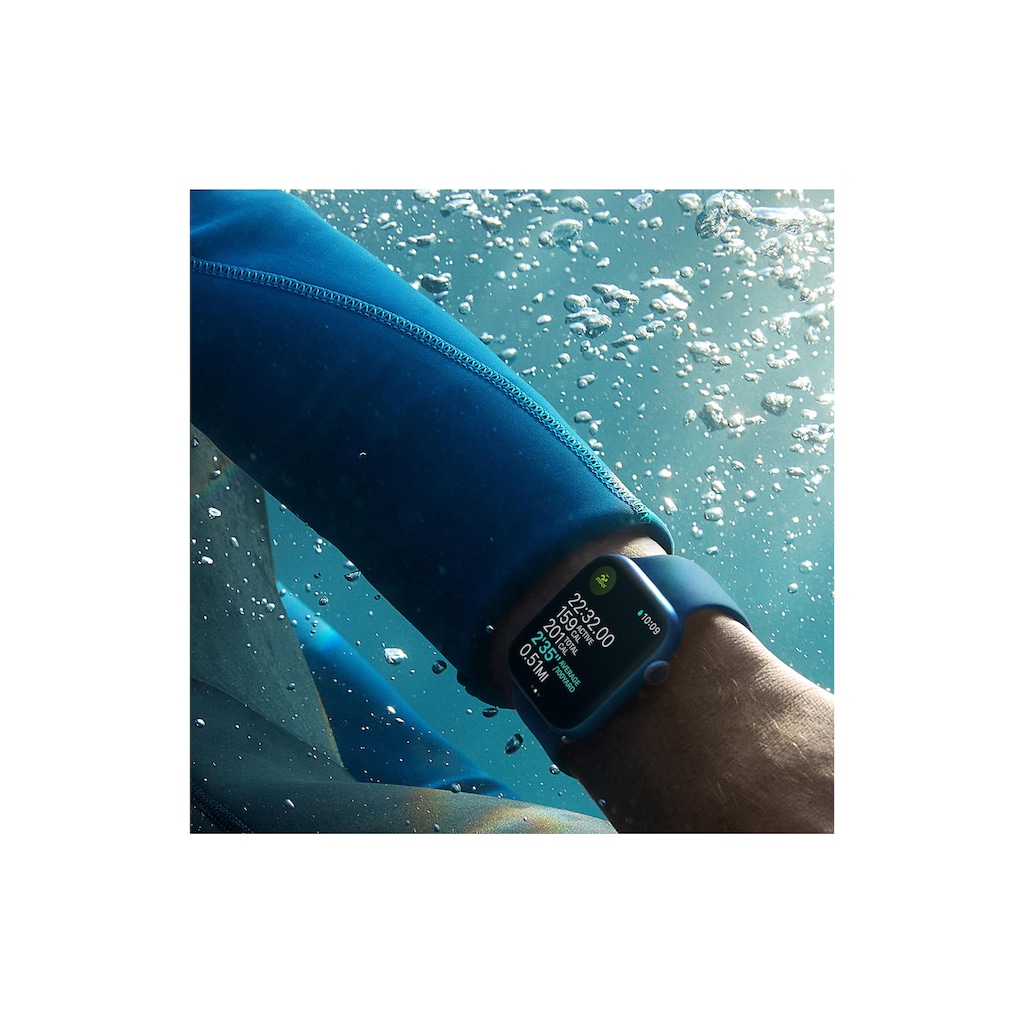Apple Smartwatch »Serie 7, GPS, 45 mm Aluminiumgehäuse mit Sportarmband«, (Watch OS MKN73FD/A)