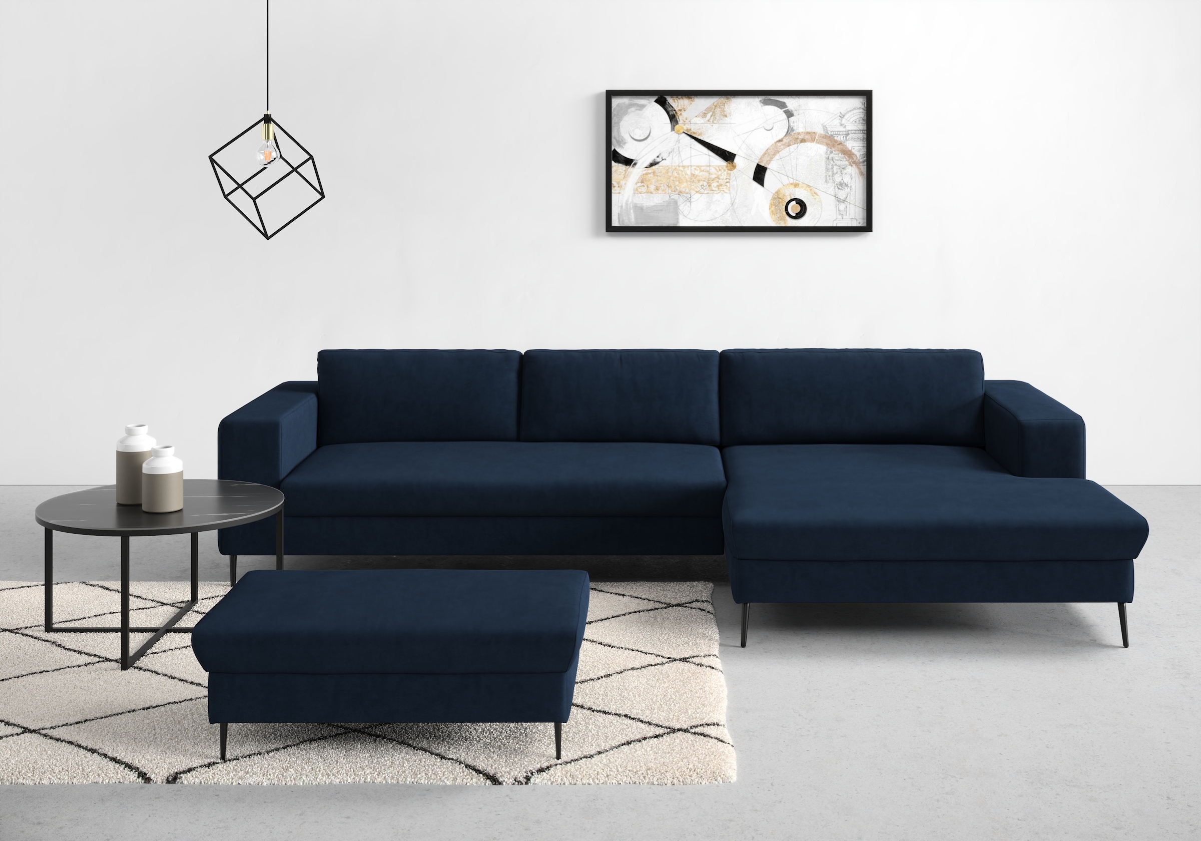 Image of DOMO collection Ecksofa "Modica, zeitlos und elegant, L-Form" Auch in Cord, Fusshöhe passend für gängige Saugroboter