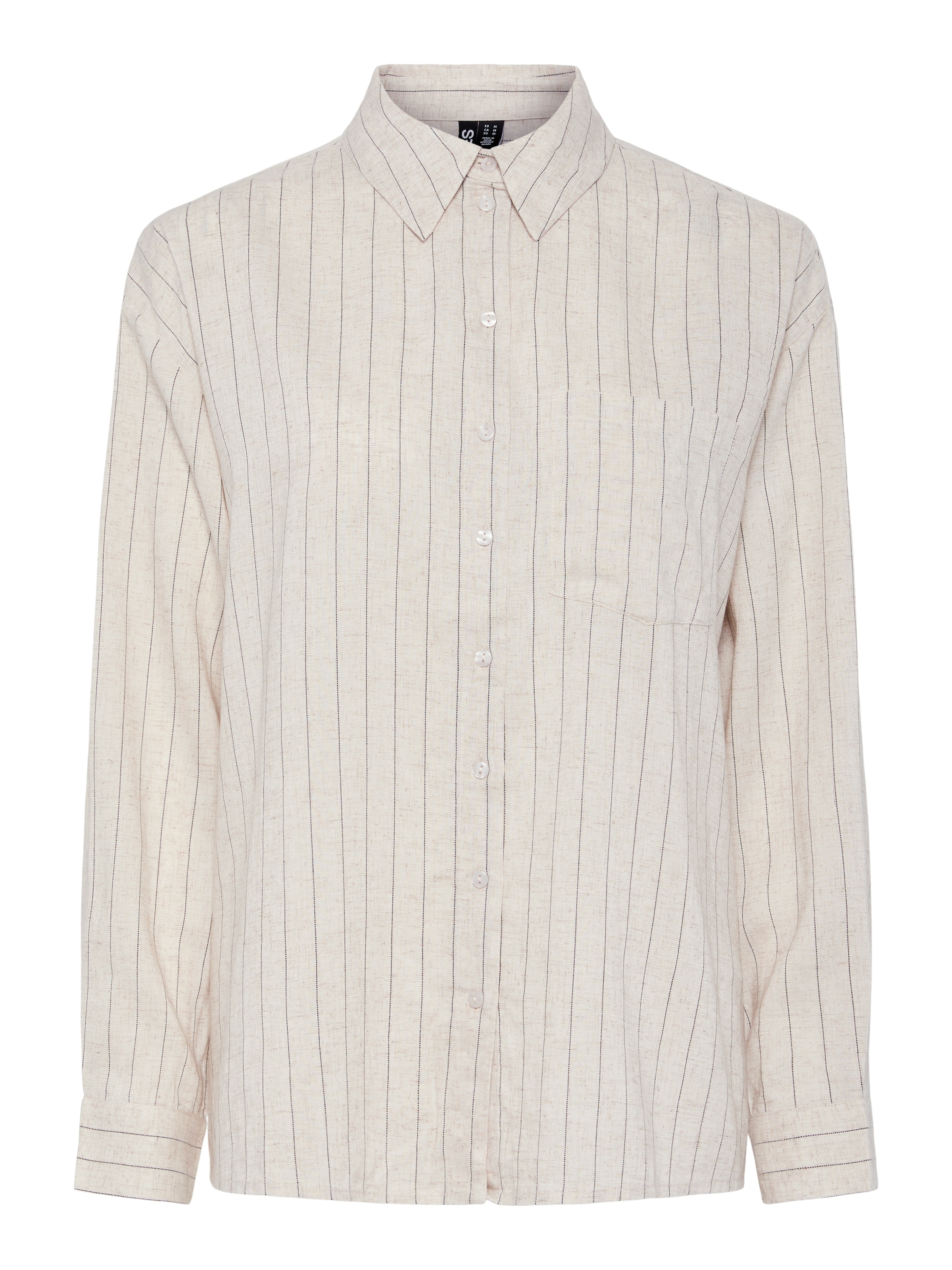 pieces Hemdbluse »PCPIA LS LOOSE SHIRT WVN NOOS« mit Leinen