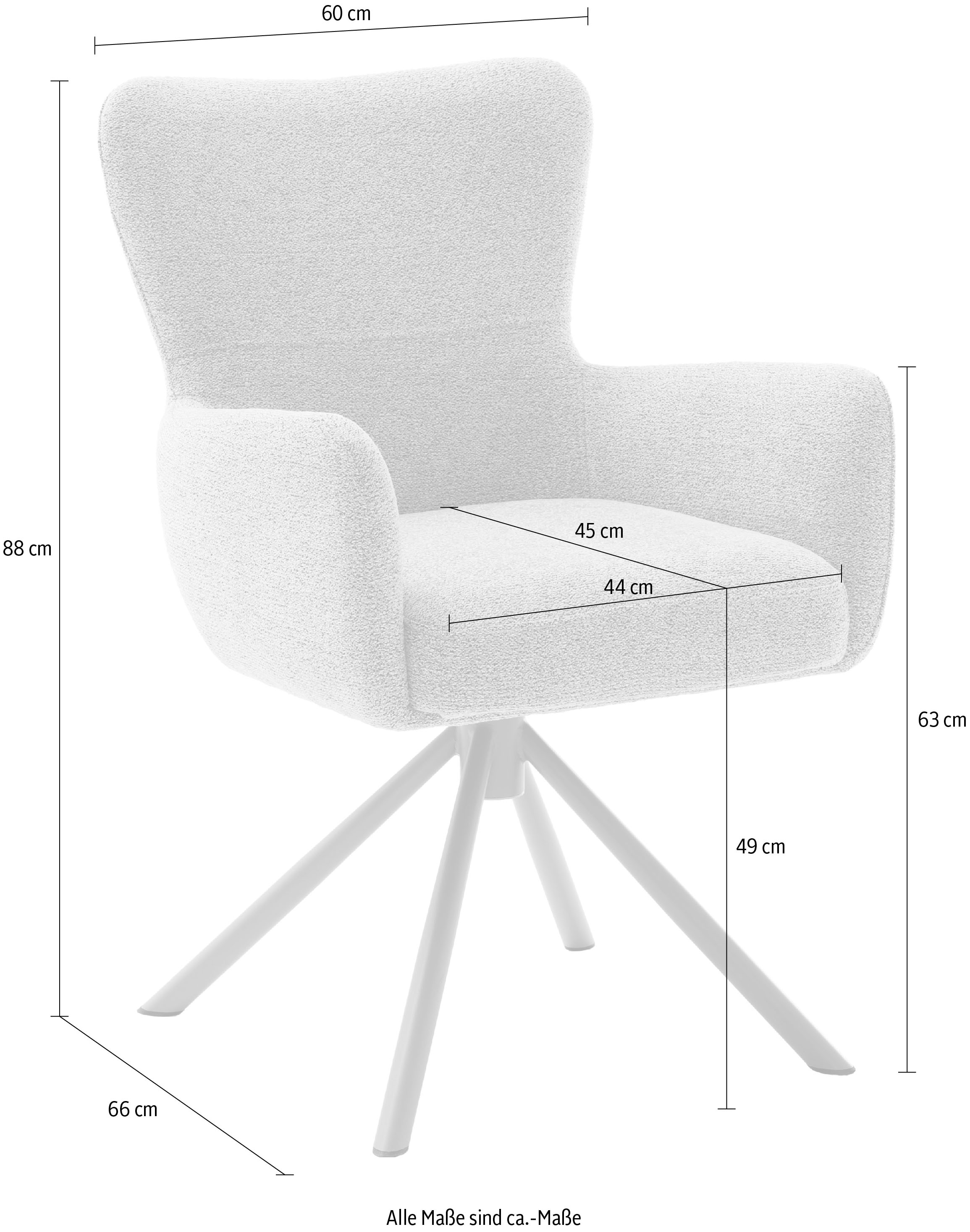 MCA furniture 4-Fussstuhl (Set) 2 Stk.Taschenfederkern, 360° drehbar