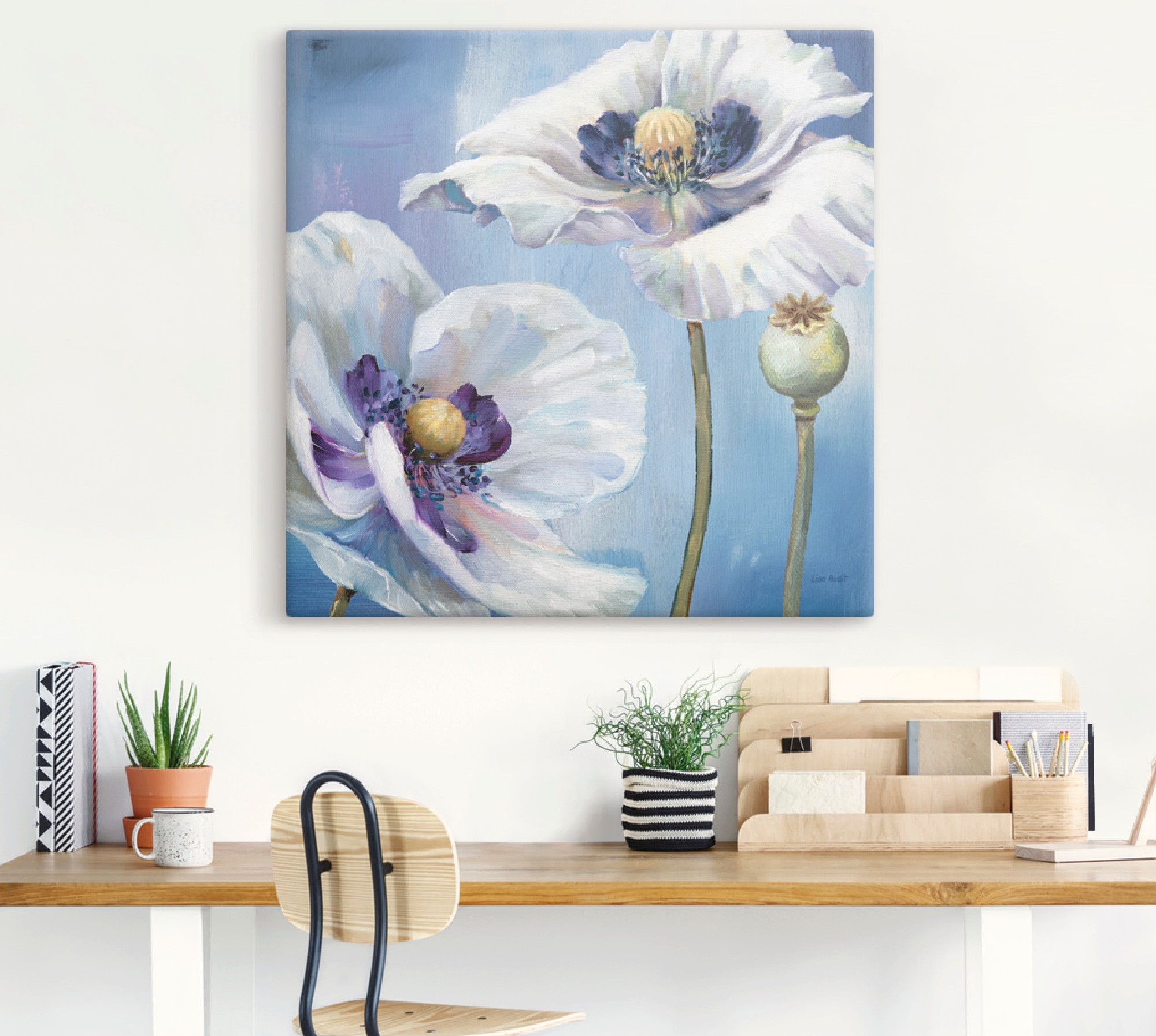 Artland Wandbild »Blauer Tanz II«, Blumen, (1 St.), als Leinwandbild, Poster in verschied. Grössen