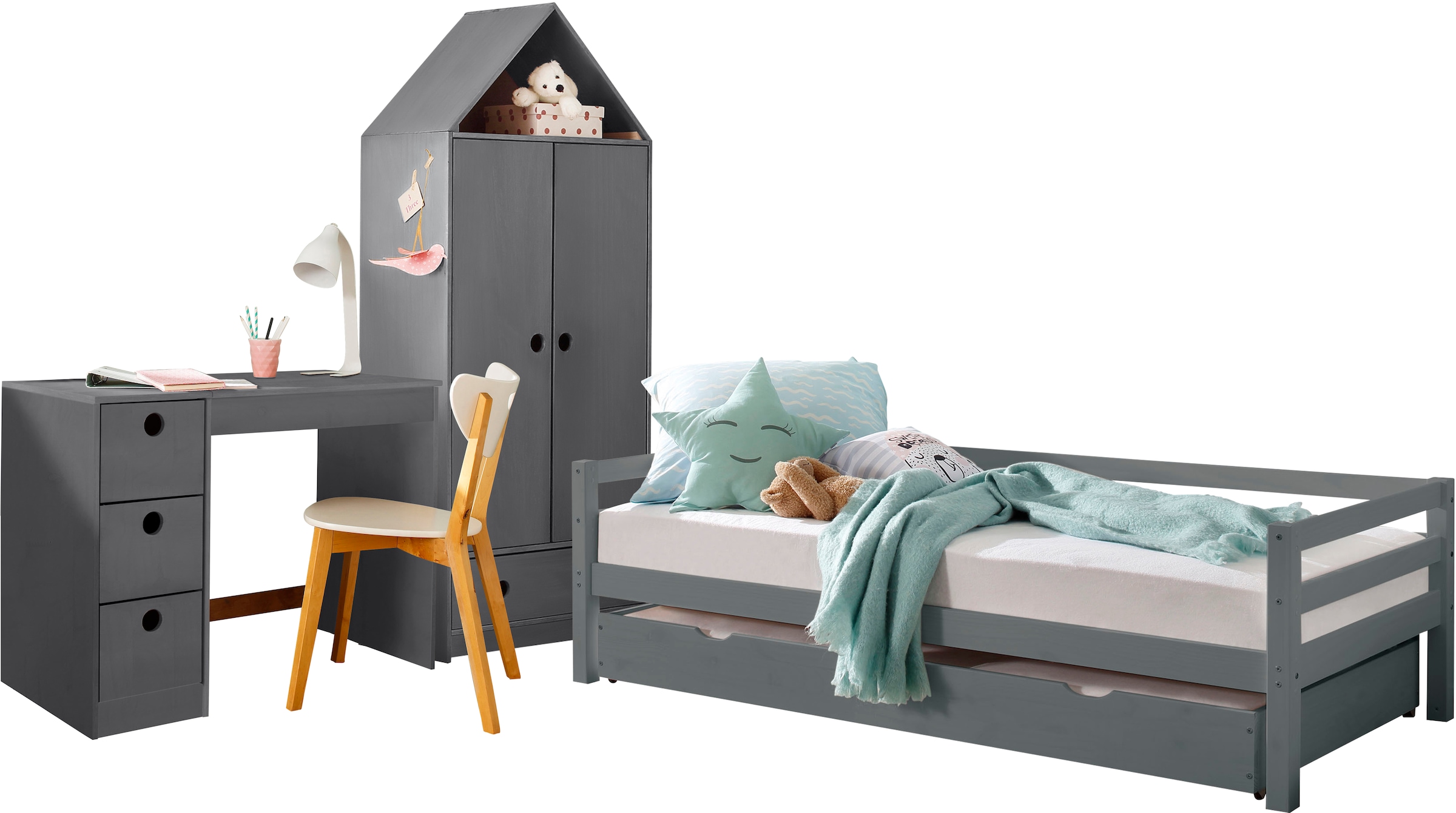 Lüttenhütt Daybett »Alpi«, mit Schubkasten aus Kiefernholz, Aussenbreite 103 cm, Kinderbett
