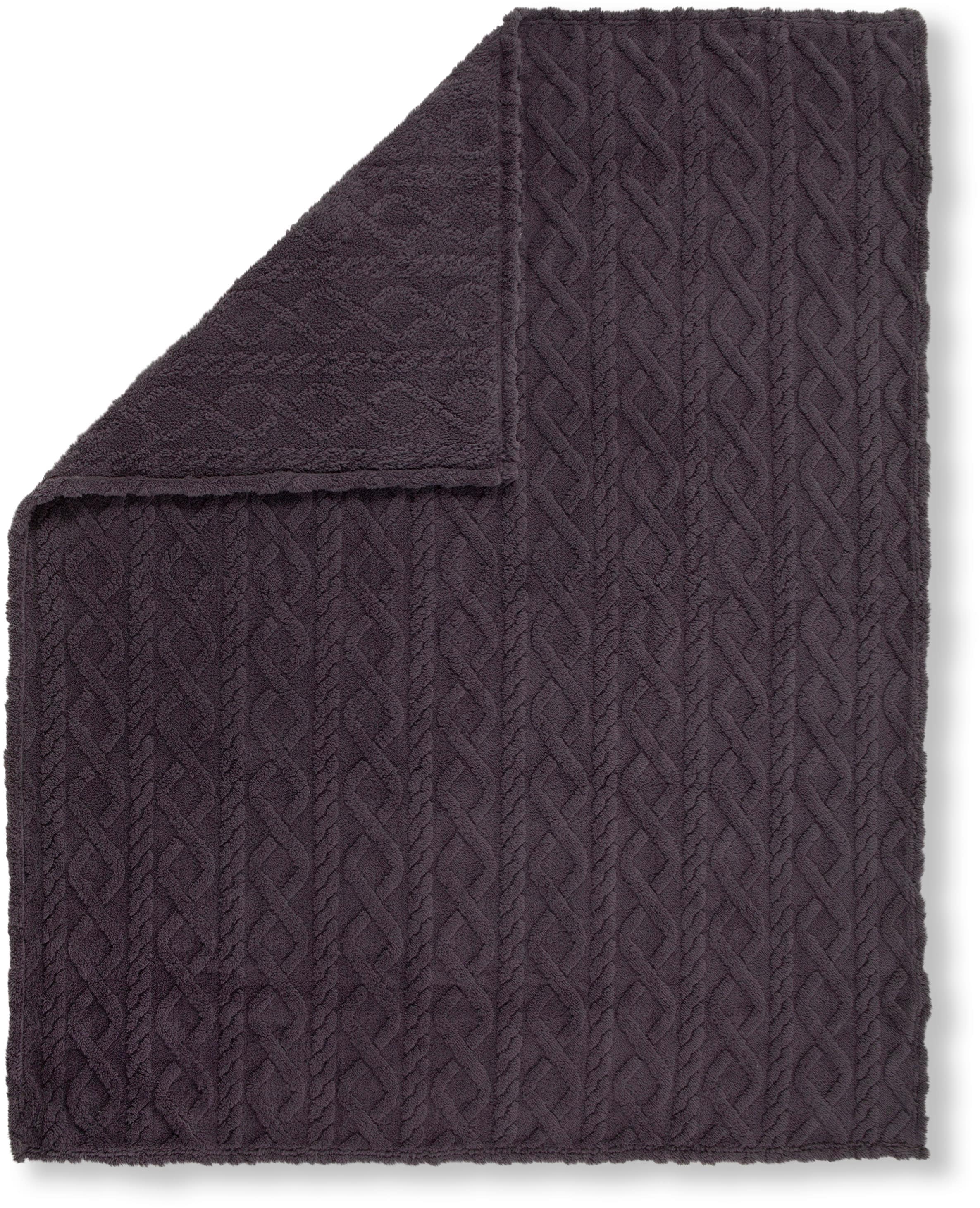 Descanso Plaid »Jacquard teddy«, Weich, Kuscheldecke, Wohndecke, Teddy, Jacquard, in 2 Grössen