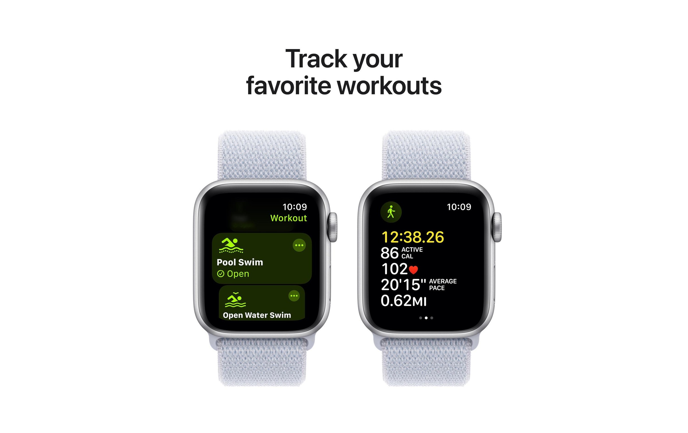 Apple Watch SE (2024), 40 mm, GPS + Cellular, Sport Loop, Silberfarben