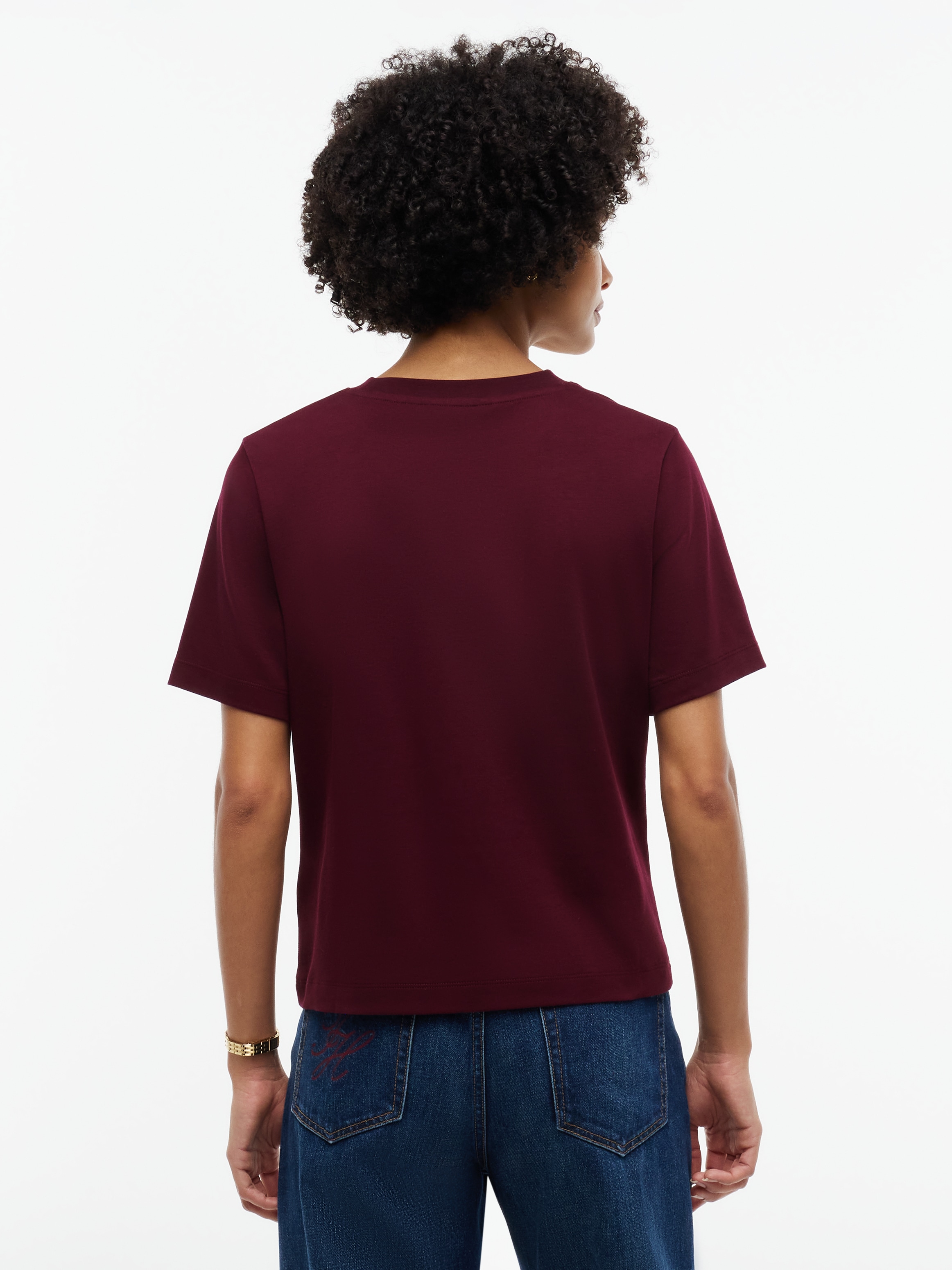 Tommy Hilfiger Kurzarmshirt »GOLD SCRIPT MDRN C-NK S/S TEE« Baumwolle