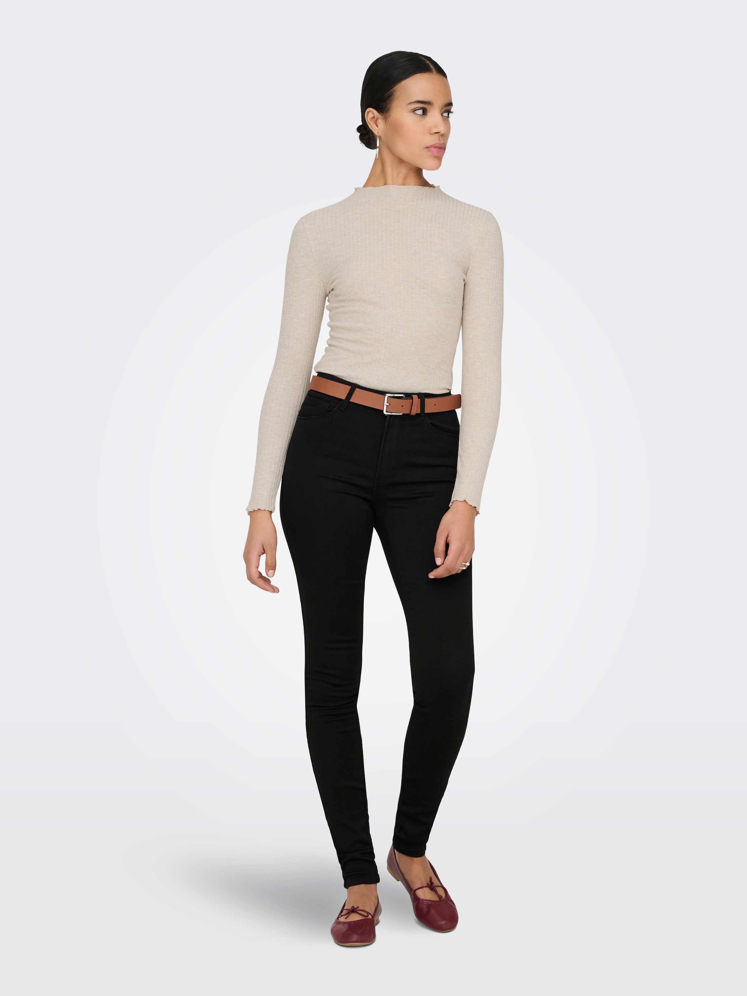 ONLY Jeans taille haute »ONLROYA – Skinny-Jeans mit hohem Bund und Stretchkomfort« unifarben, modisch, skinny fit, Baumwollmischung