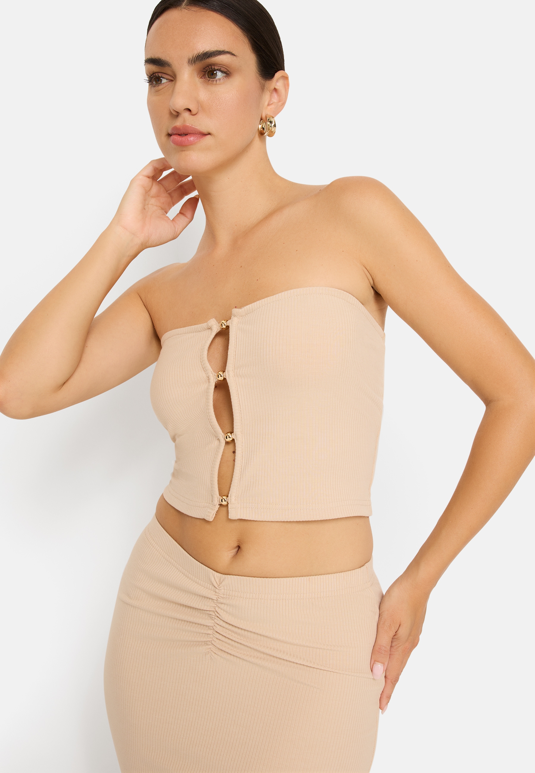 LSCN by LASCANA Top en bandeau En maille côtelée douce, crop top