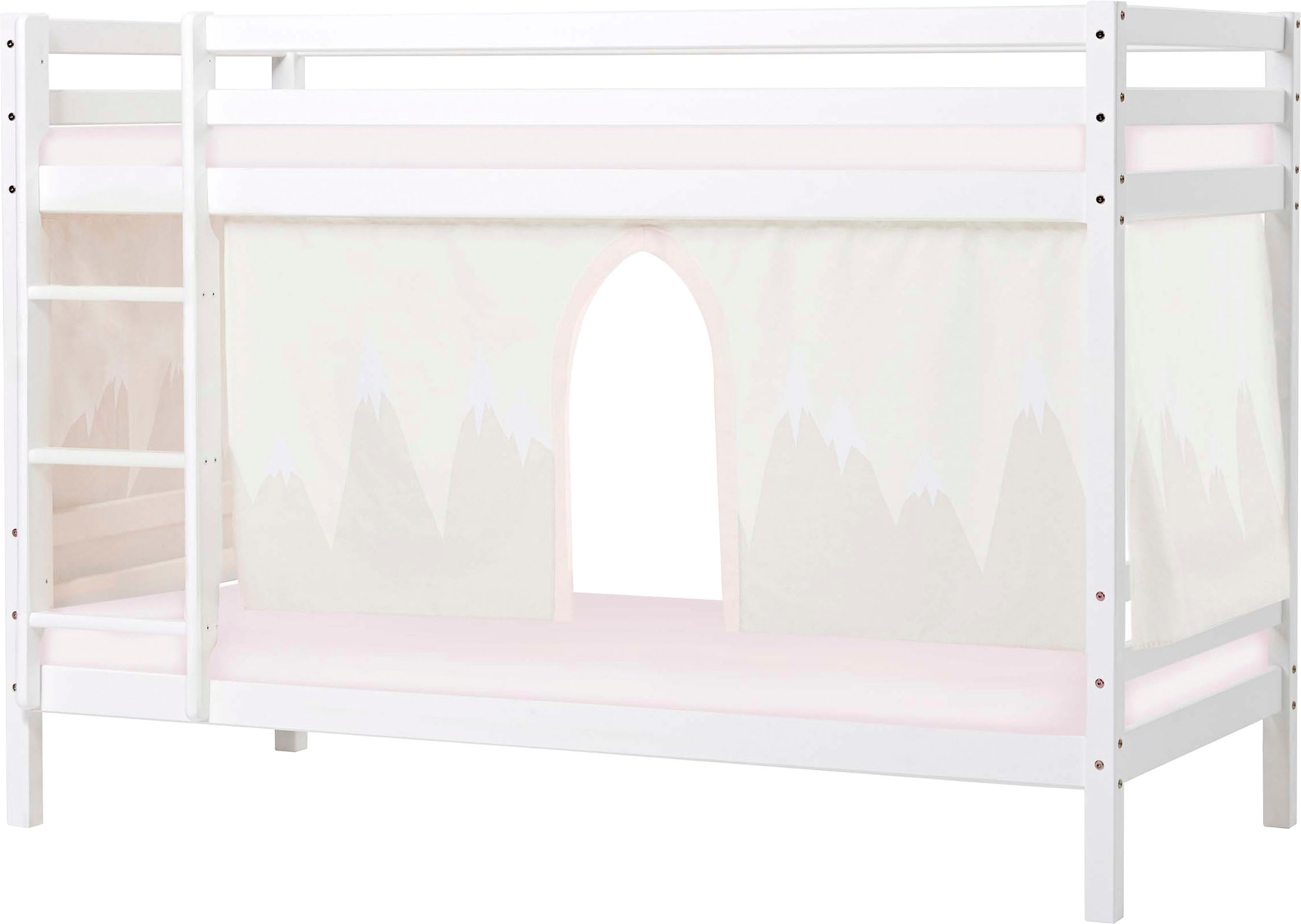 Image of Hoppekids Etagenbett »«Winter Wonderland»«, (Set, 4 St., Bett, Vorhang und zwei Matratzen), 90x200 massiv mit Vorhang & Matratzen bei Ackermann Versand Schweiz