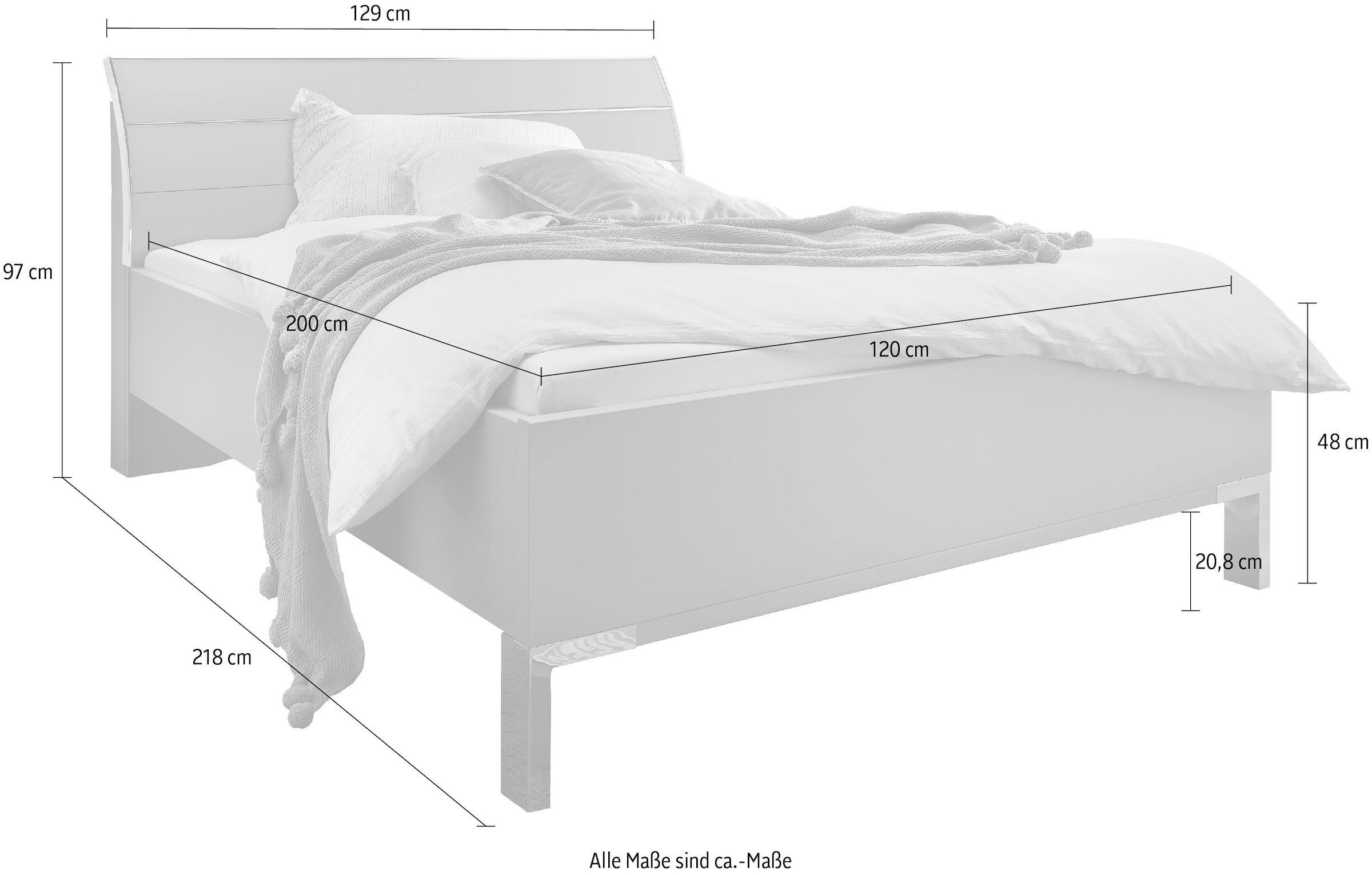 WIEMANN Futonbett »Monaco, 4-fache Liegehöhenverstellung«, mit stilvollem Holzkopfteil, Made in Germany