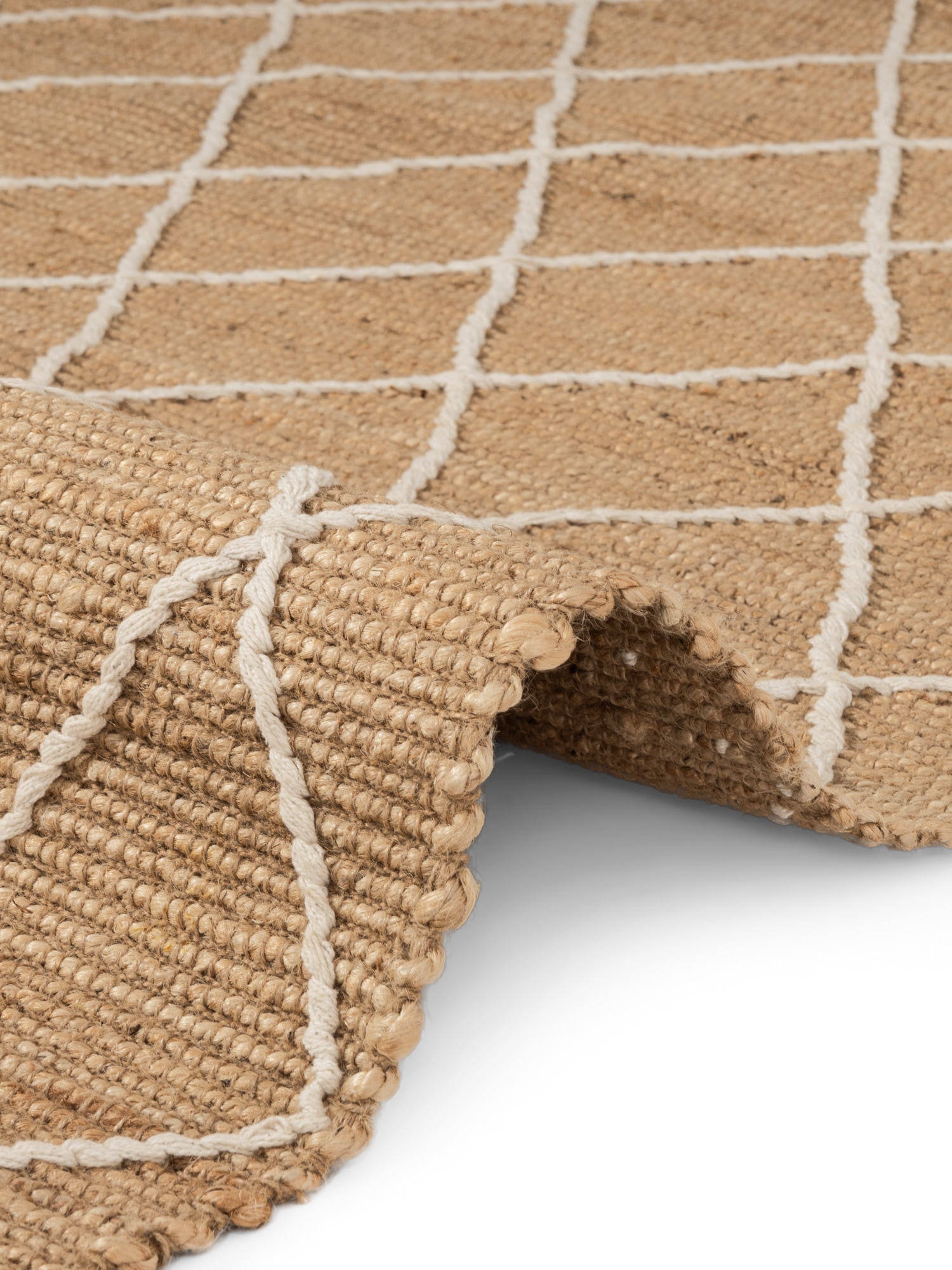 HANSE Home Teppich »Kunu  Juteteppich« rechteckig 10 mm Höhe Naturfasern, Jute mit Baumwolle, Wohnzimmer, Diele, Flur, Boho, Skandi