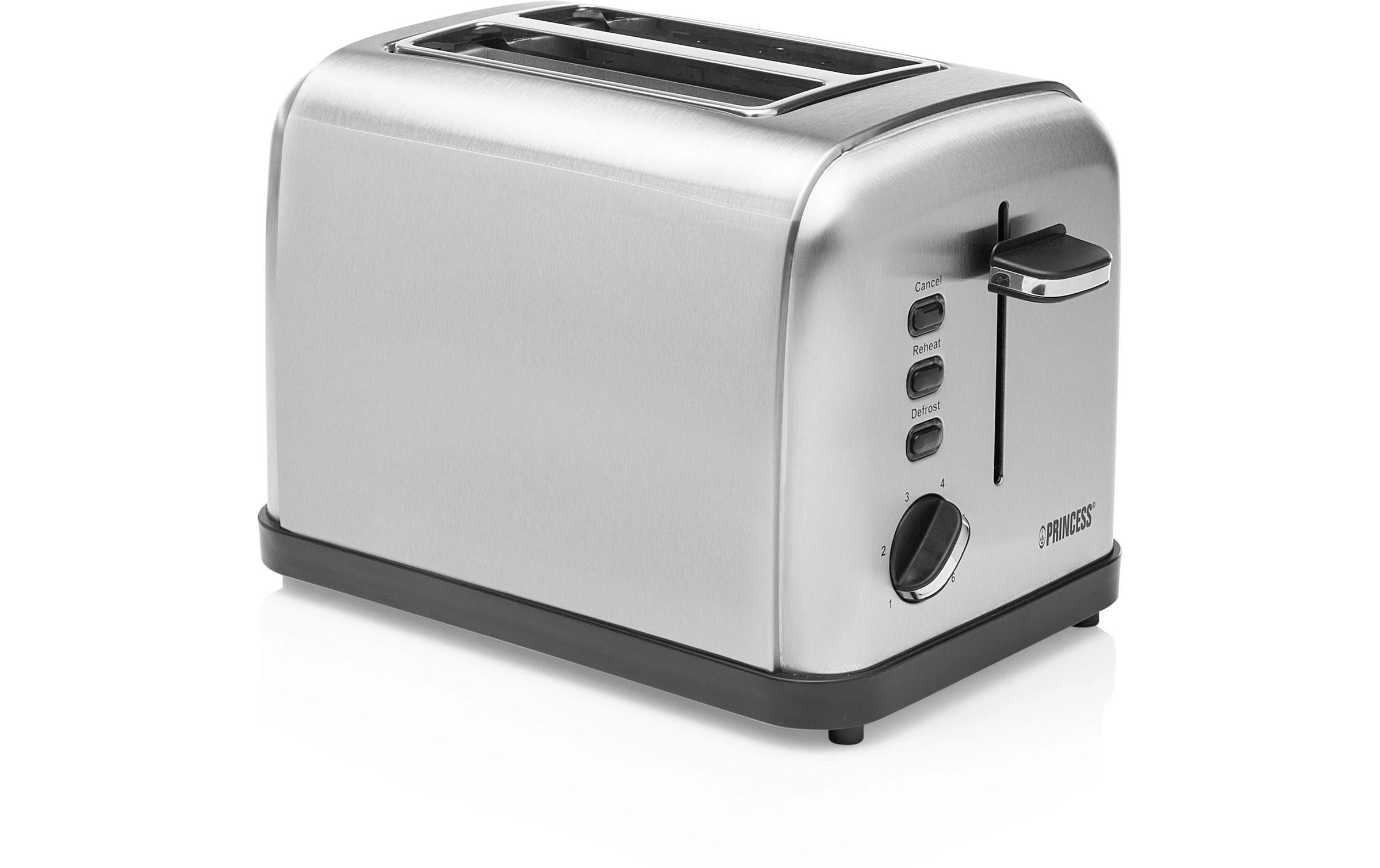 PRINCESS Toaster »Style 2 Silber«, 2 kurze Schlitze, für 2 Scheiben, 850 W
