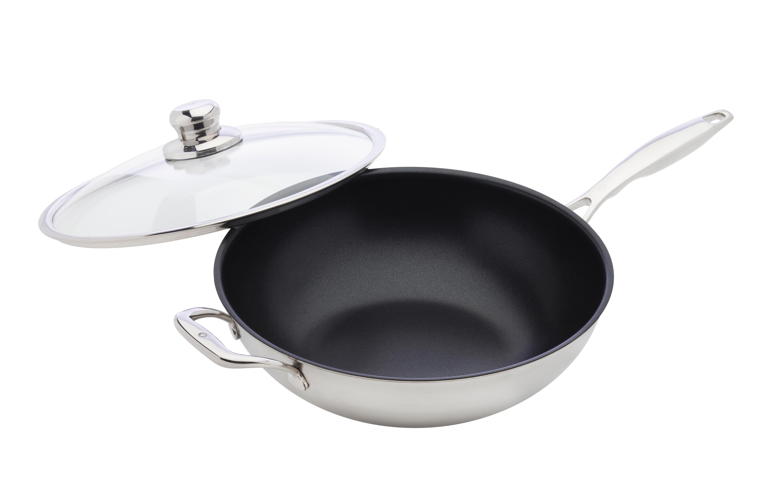 Wok »XD Nonstick Clad 32 cm«, Edelstahl, (2 tlg.)