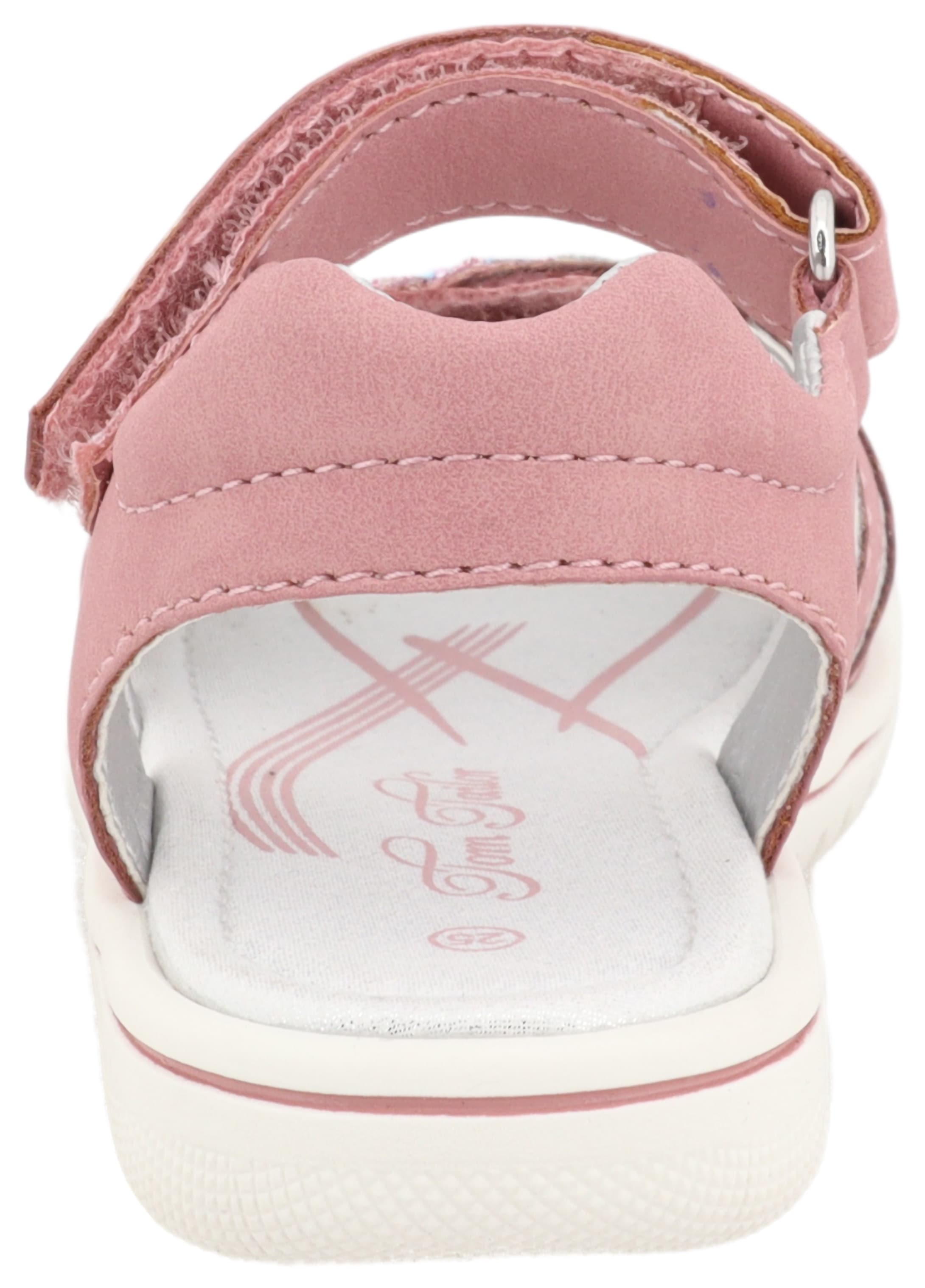 TOM TAILOR Sandale  , Festtagsschuh, Klettschuh, Sommerschuh mit Glitzer-Herzen