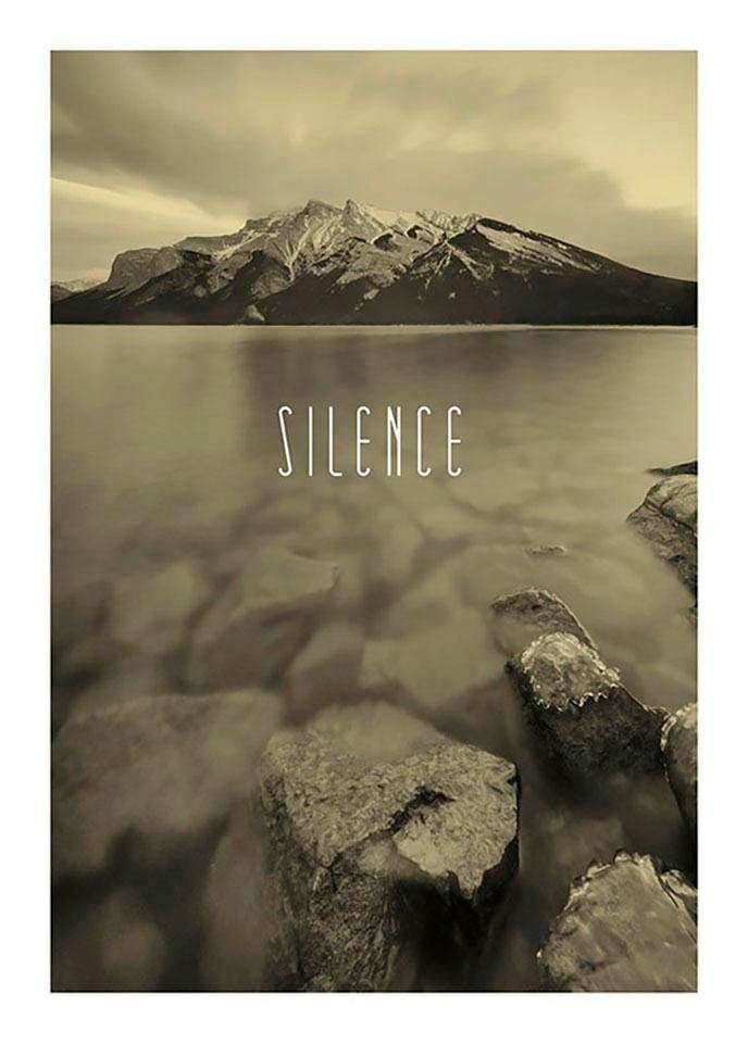 Image of Komar Bild "Word Lake Silence Sand" Natur 1 Stk. tlg. Wandbild zur Dekoration - ohne Rahmen