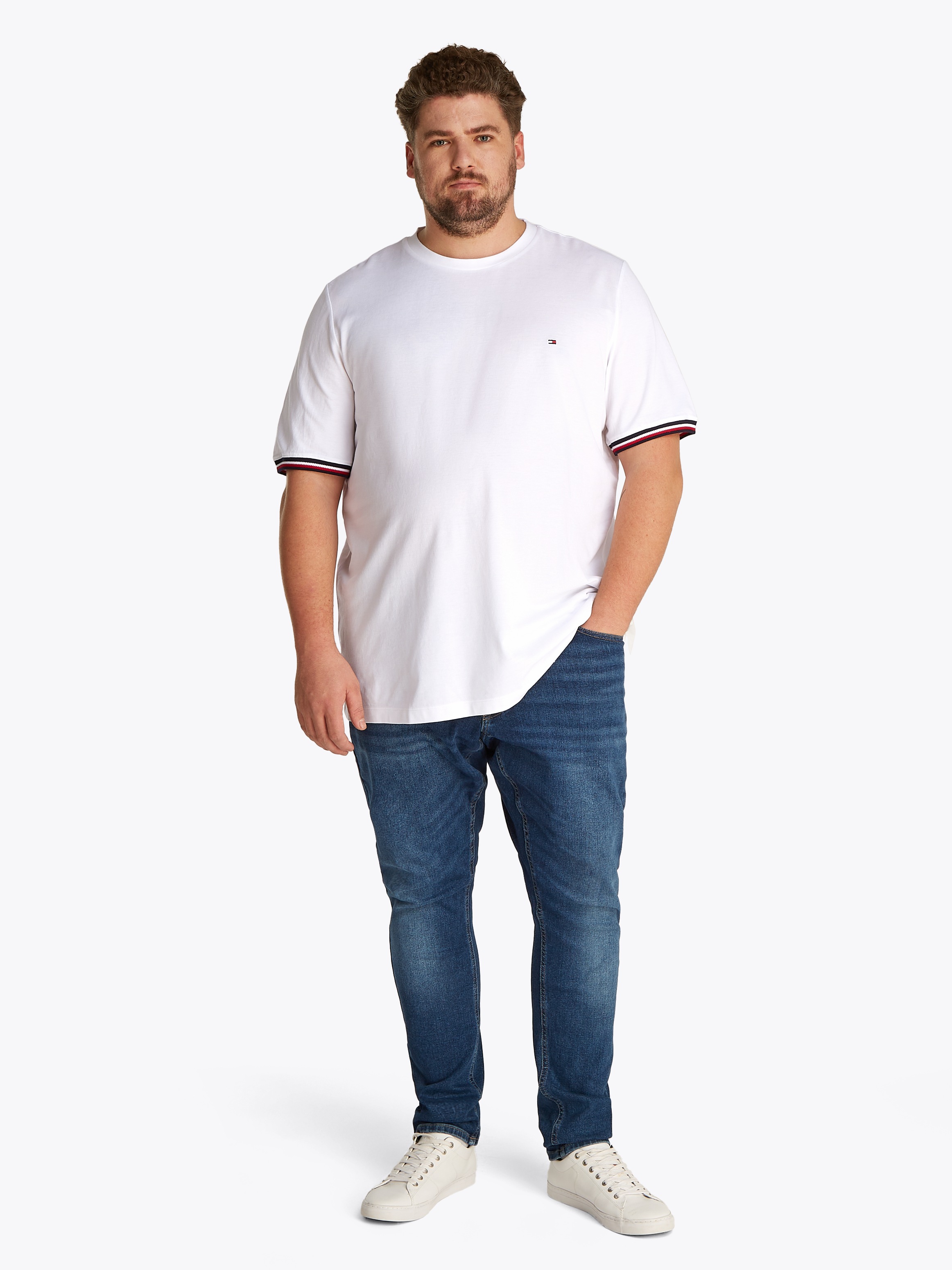 Tommy Hilfiger Big & Tall T-Shirt »BT-GLOBAL STRIPE CUFF TEE-B«, Grosse Grössen
