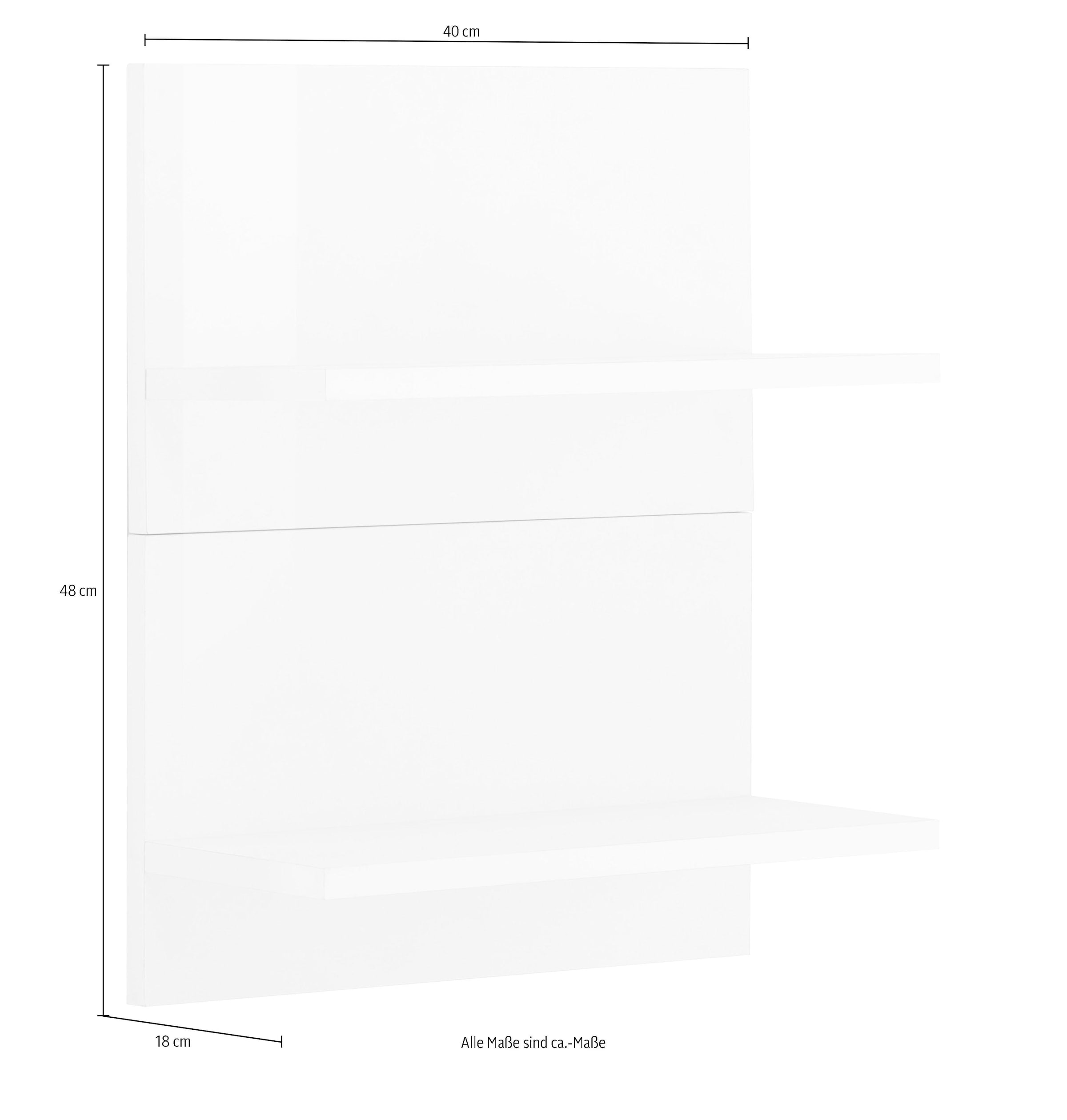 KOCHSTATION Hängeregal »KS-Tulsa« 40 cm breit, 2 Ablagen