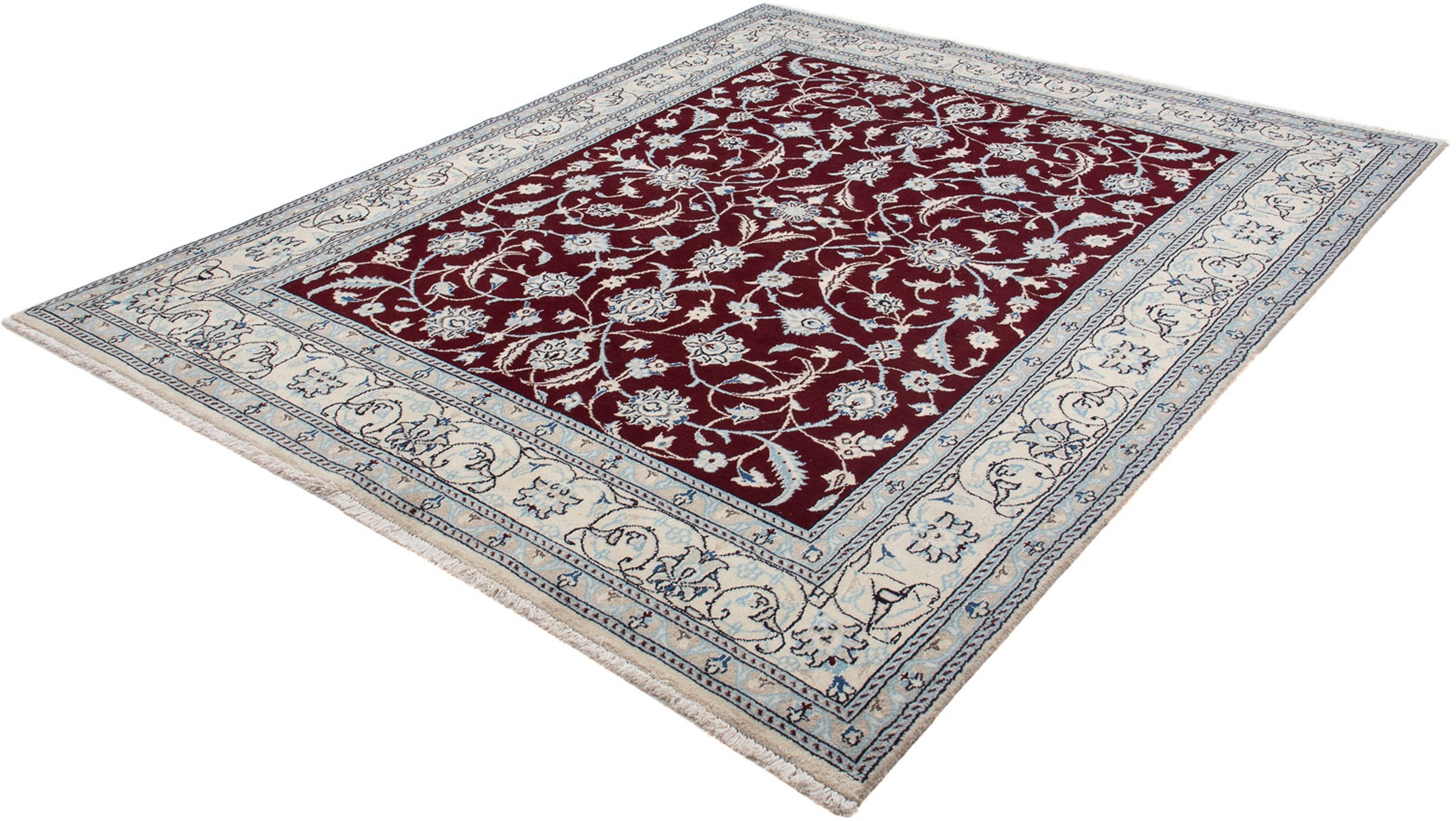 Image of morgenland Orientteppich »Perser - Nain - 240 x 189 cm - dunkelrot«, rechteckig, 10 mm Höhe, Wohnzimmer, Handgeknüpft, Einzelstück mit Zertifikat bei Ackermann Versand Schweiz