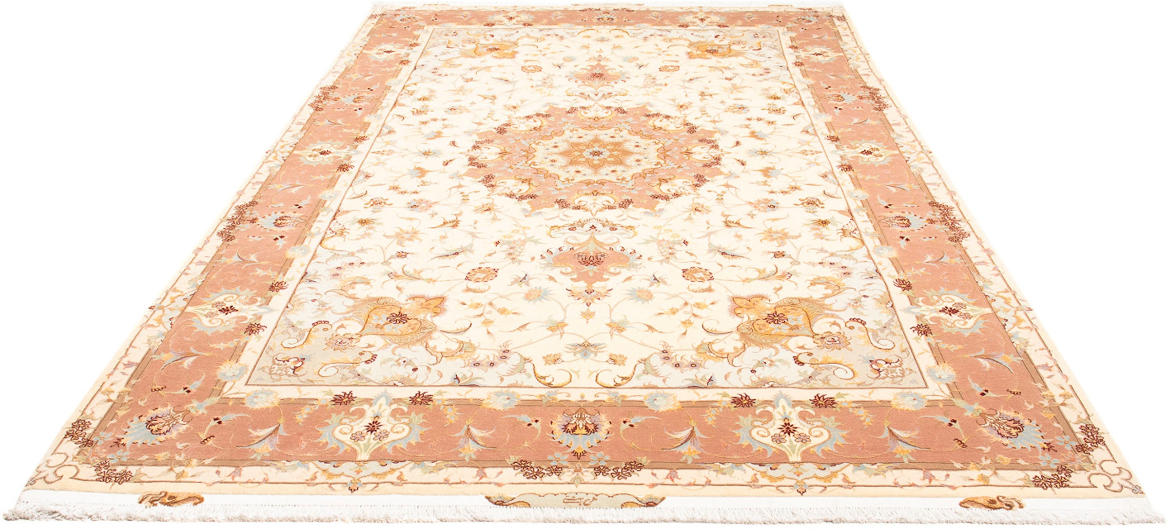 Image of morgenland Orientteppich »Perser - Täbriz - Royal - 312 x 203 cm - beige«, rechteckig, 7 mm Höhe, Wohnzimmer, Handgeknüpft, Einzelstück mit Zertifikat bei Ackermann Versand Schweiz