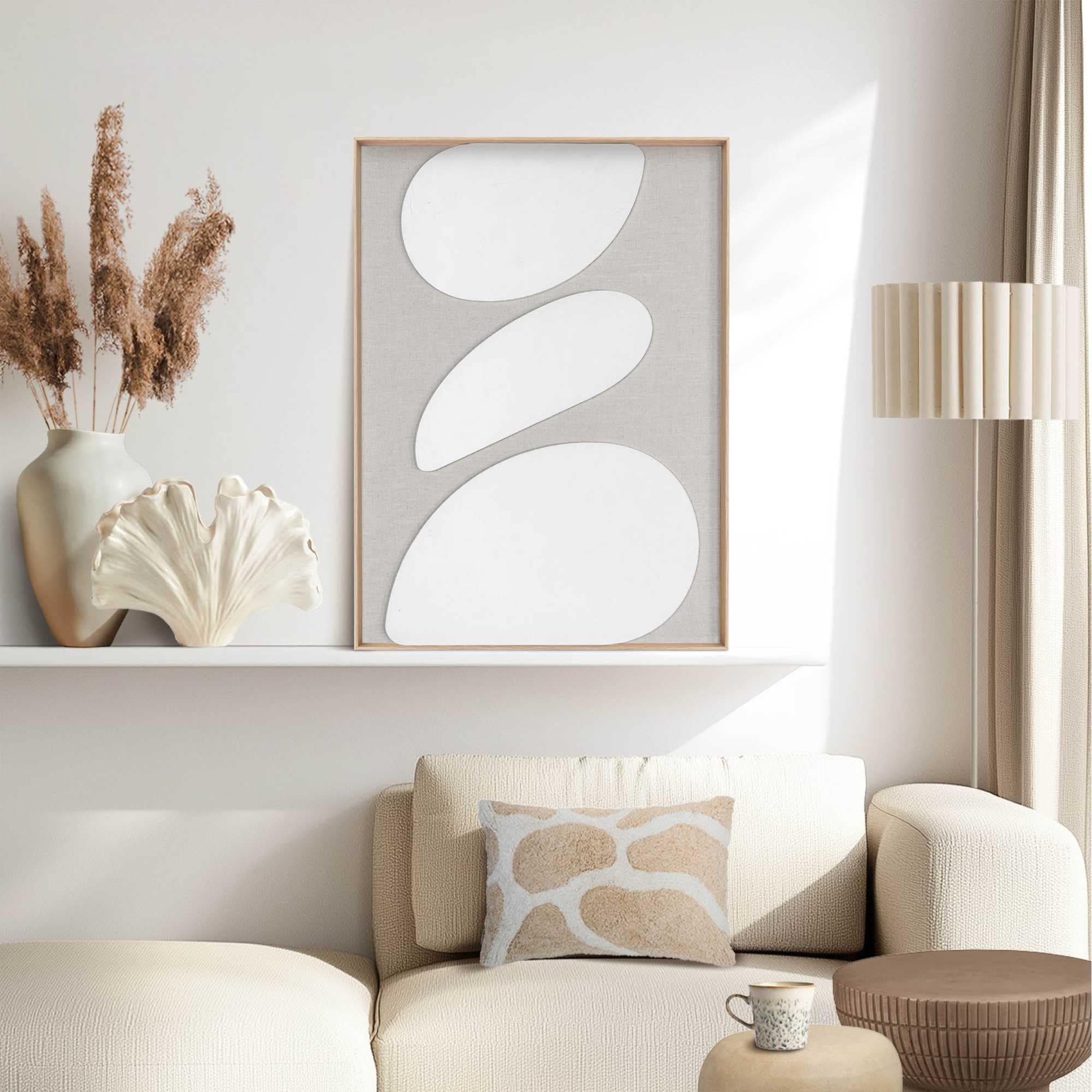 Reinders! Fresque murale »Organic Pebbles« Wohnzimmer - Beige - MDF - Abstrakt - 50x70 cm