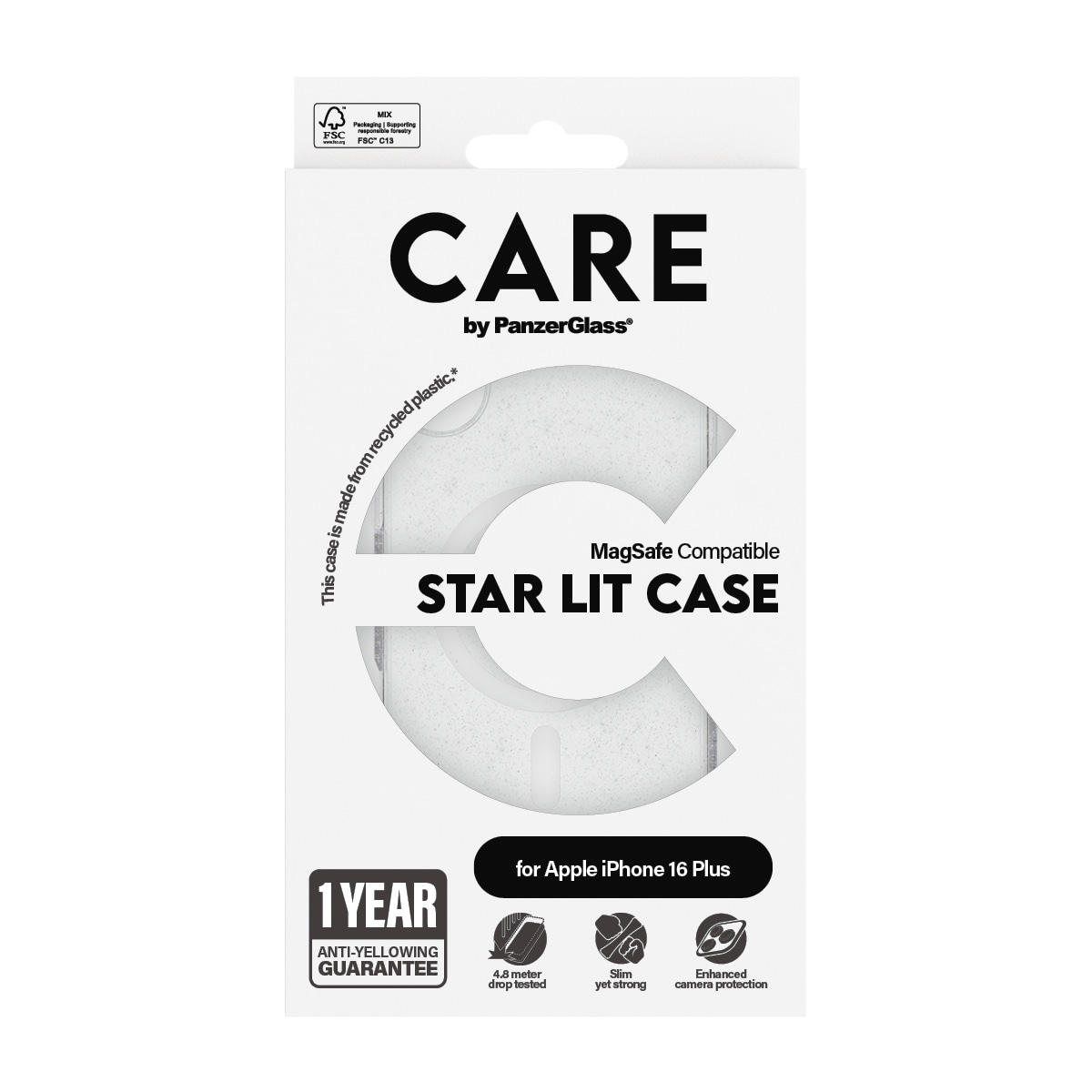 CARE by PanzerGlass Handyhülle »Star Lit Case für Apple iPhone 16 Plus« Backcover, Schutzhülle, Handyschutzhülle, Case, Schutzcase, stossfest