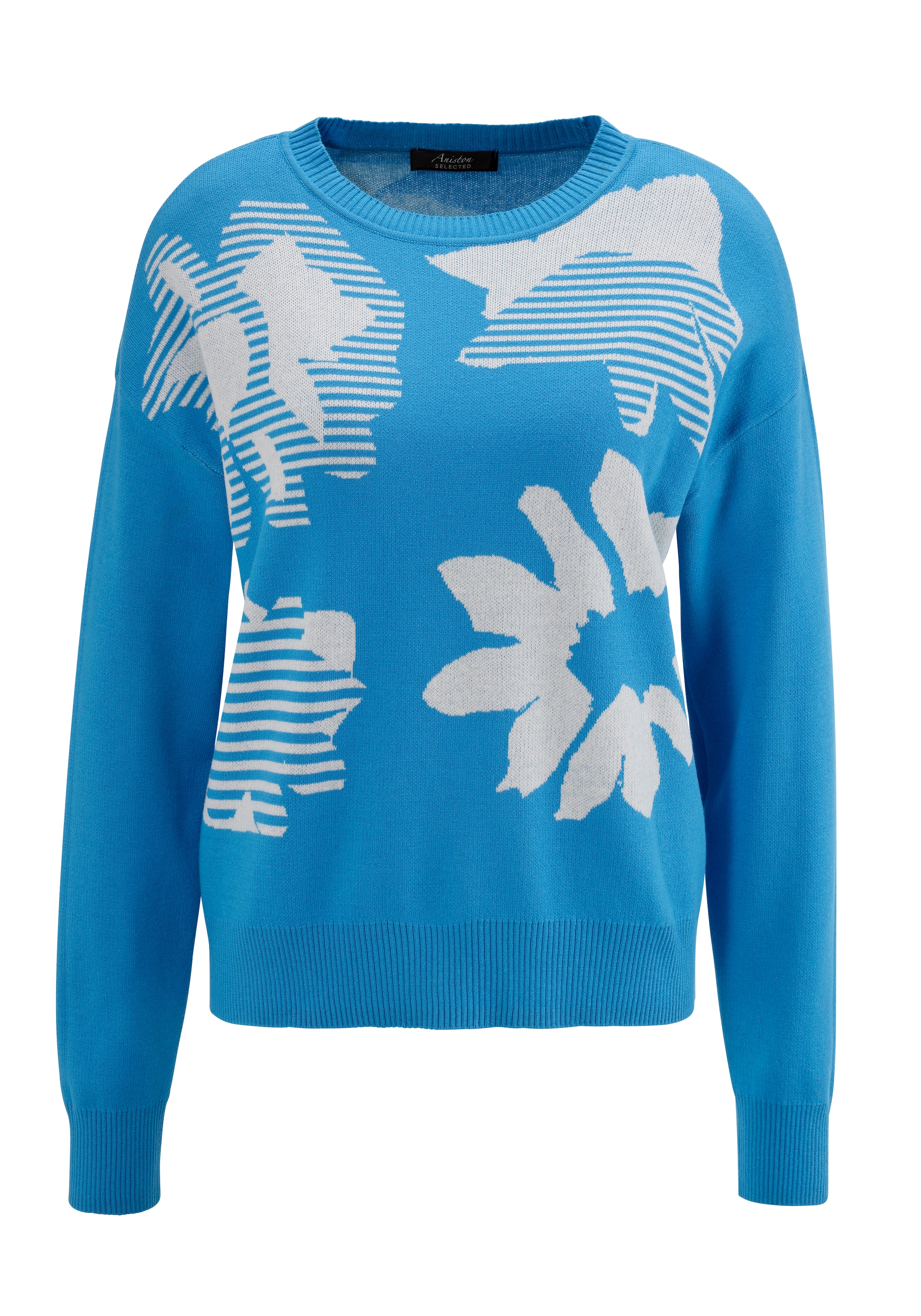 Aniston SELECTED Strickpullover, mit trendiger und grossflächiger Jacquardmusterung