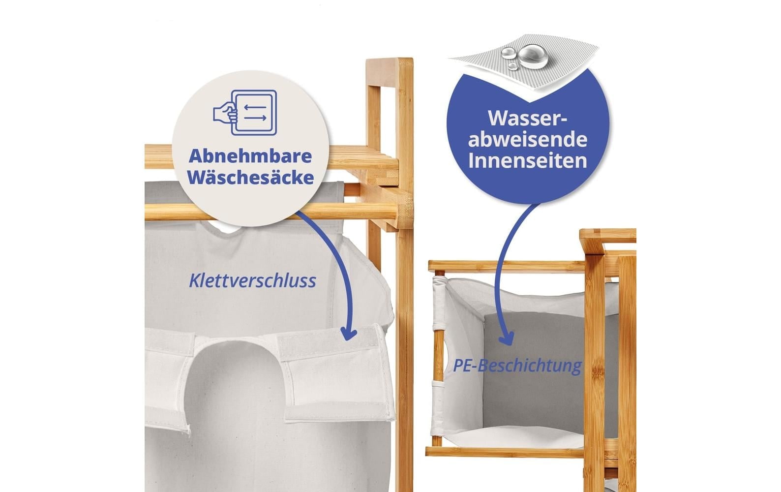 Lumaland Panier à linge »Bambus 60 l«