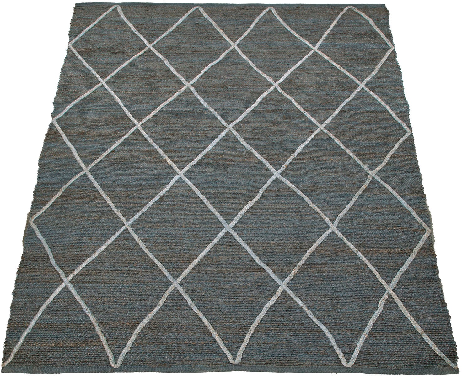 Paco Home Teppich »Skive 685«, rechteckig, 13 mm Höhe, handgeflochten, Rauten Muster, Naturfaser, auch als Läufer