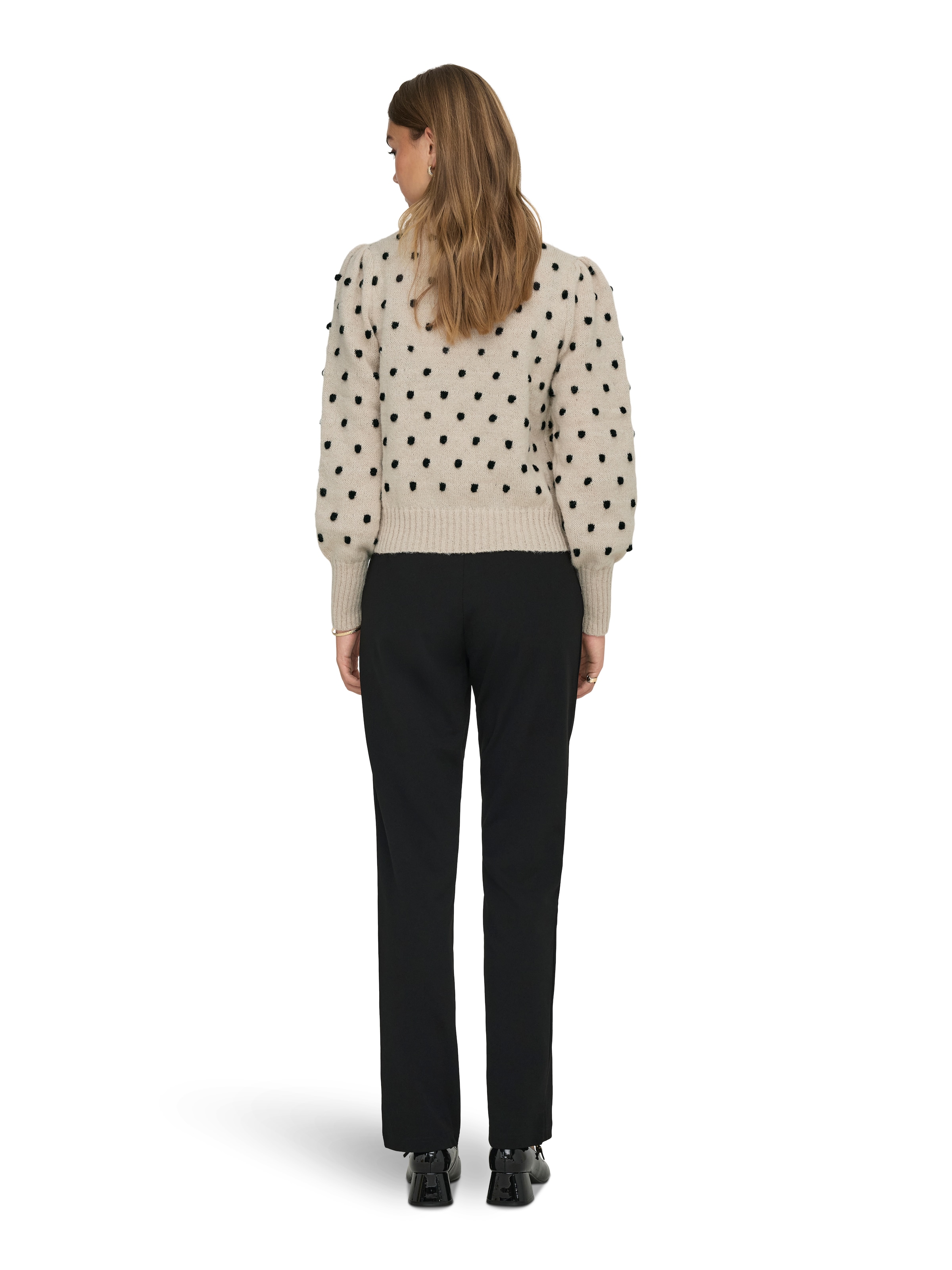 JDY Pull à col rond »JDYSIGRID LIFE L/S ON PUFF PULL KNT NOOS« in gepunkteter Optik