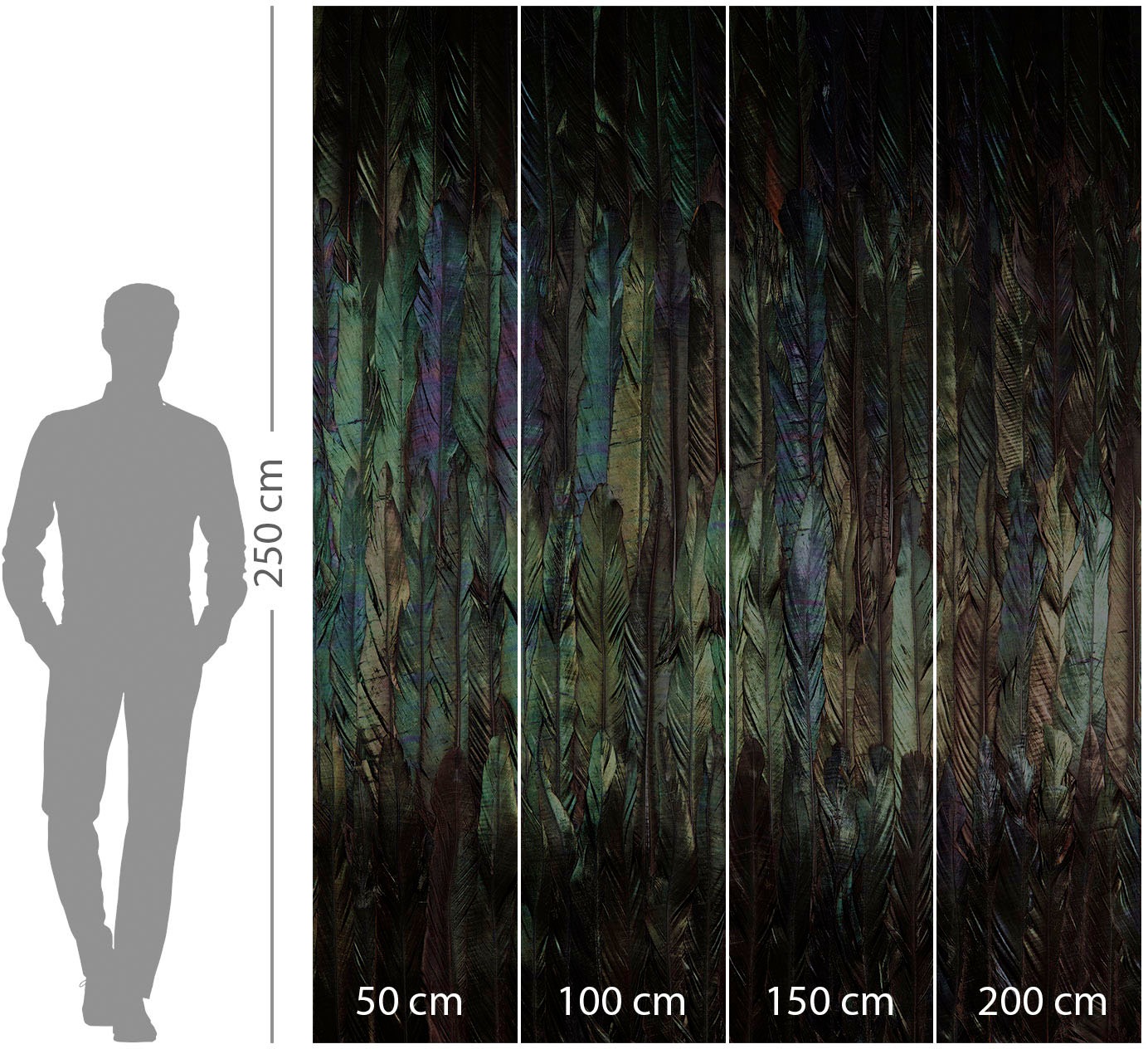 Komar Vliestapete »Digitaldruck Vlies - Dark Wings - Grösse 200 x 250 cm«, bedruckt, Wohnzimmer, Schlafzimmer