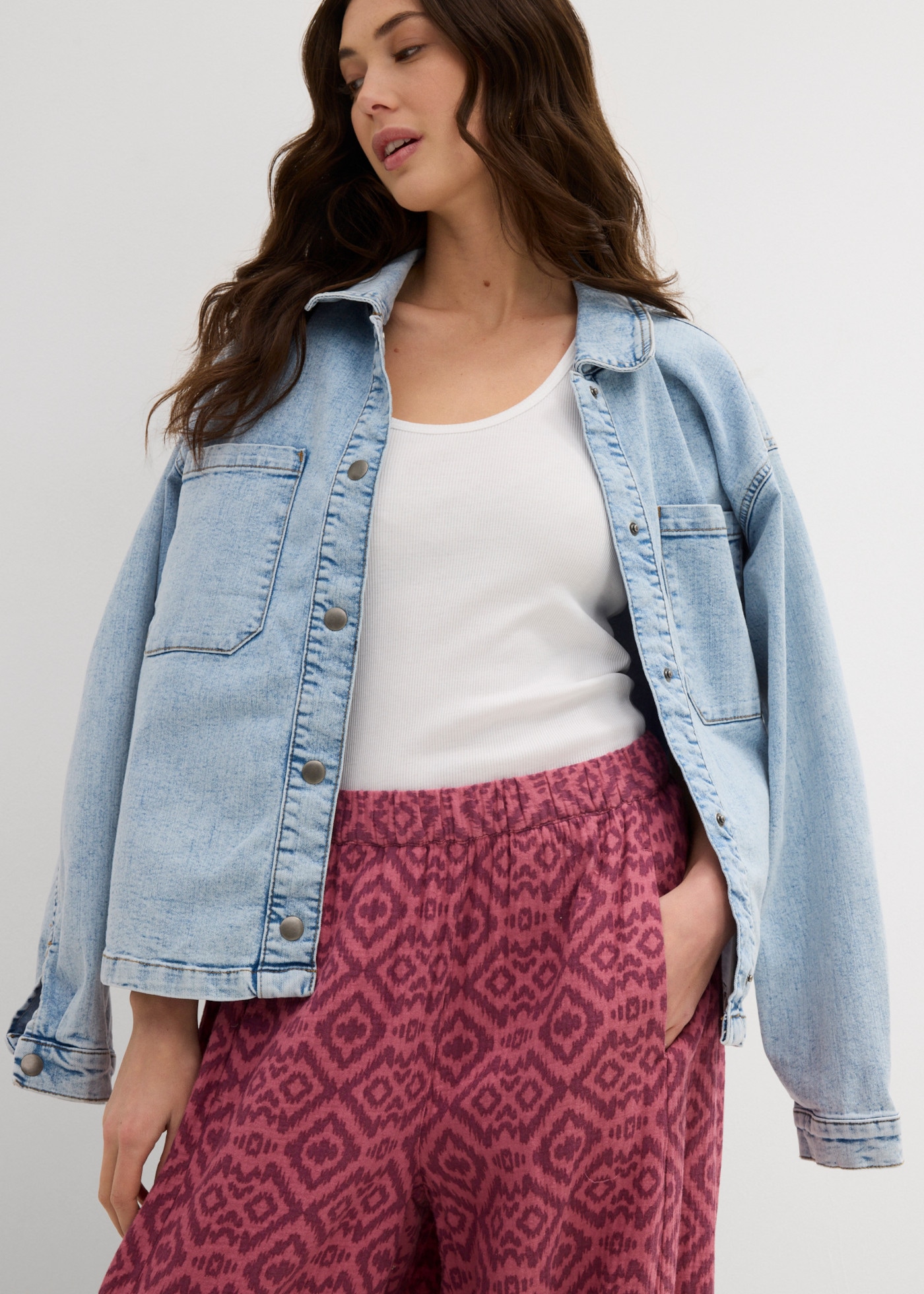bonprix Pumphose  Loose Fit, weites Bein, aus reiner Baumwolle