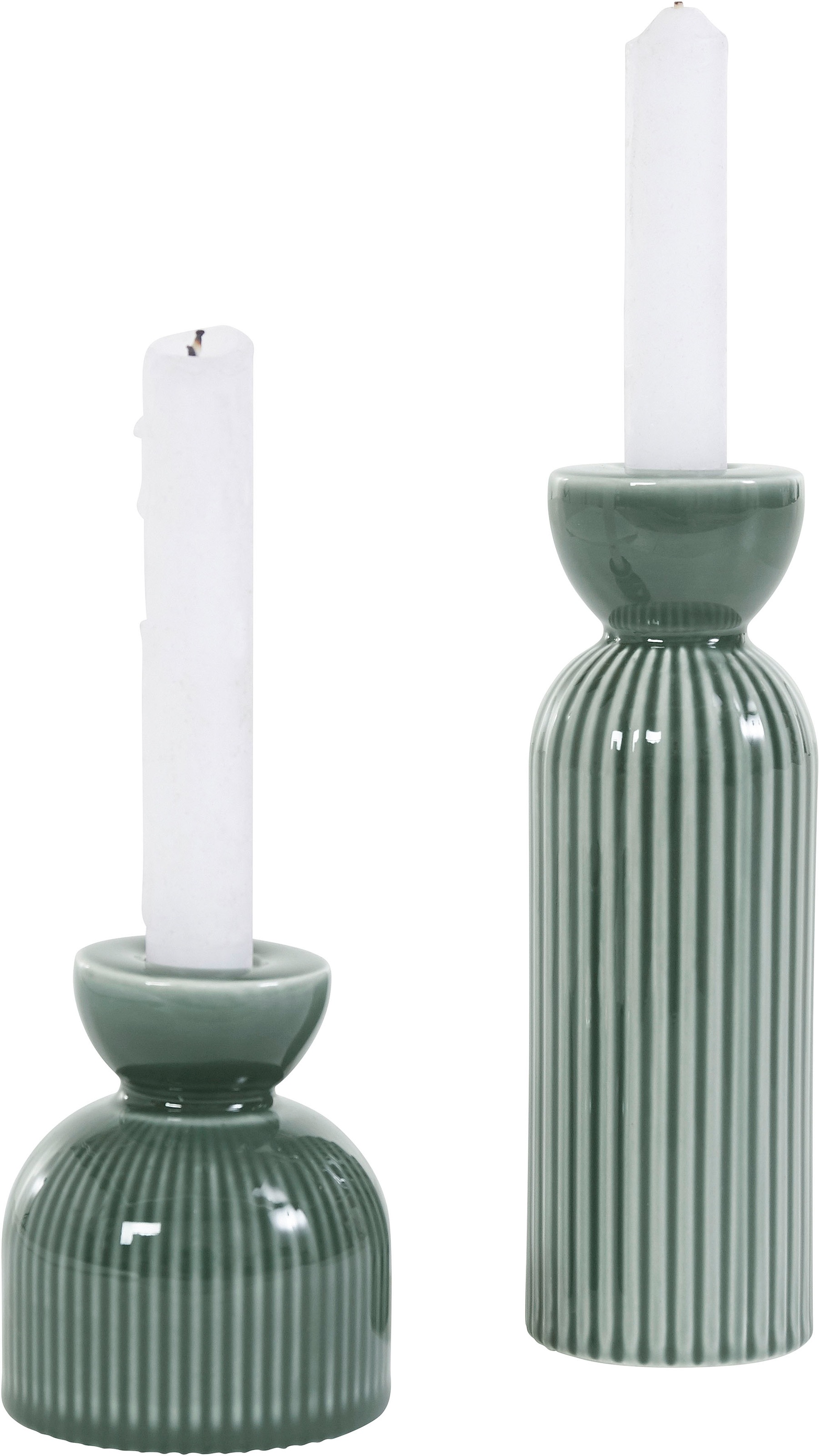 Image of COUCH♥ Standkerzenhalter »auf einer Wellenlänge«, (Set, 2 St.), aus Steingut bei Ackermann Versand Schweiz