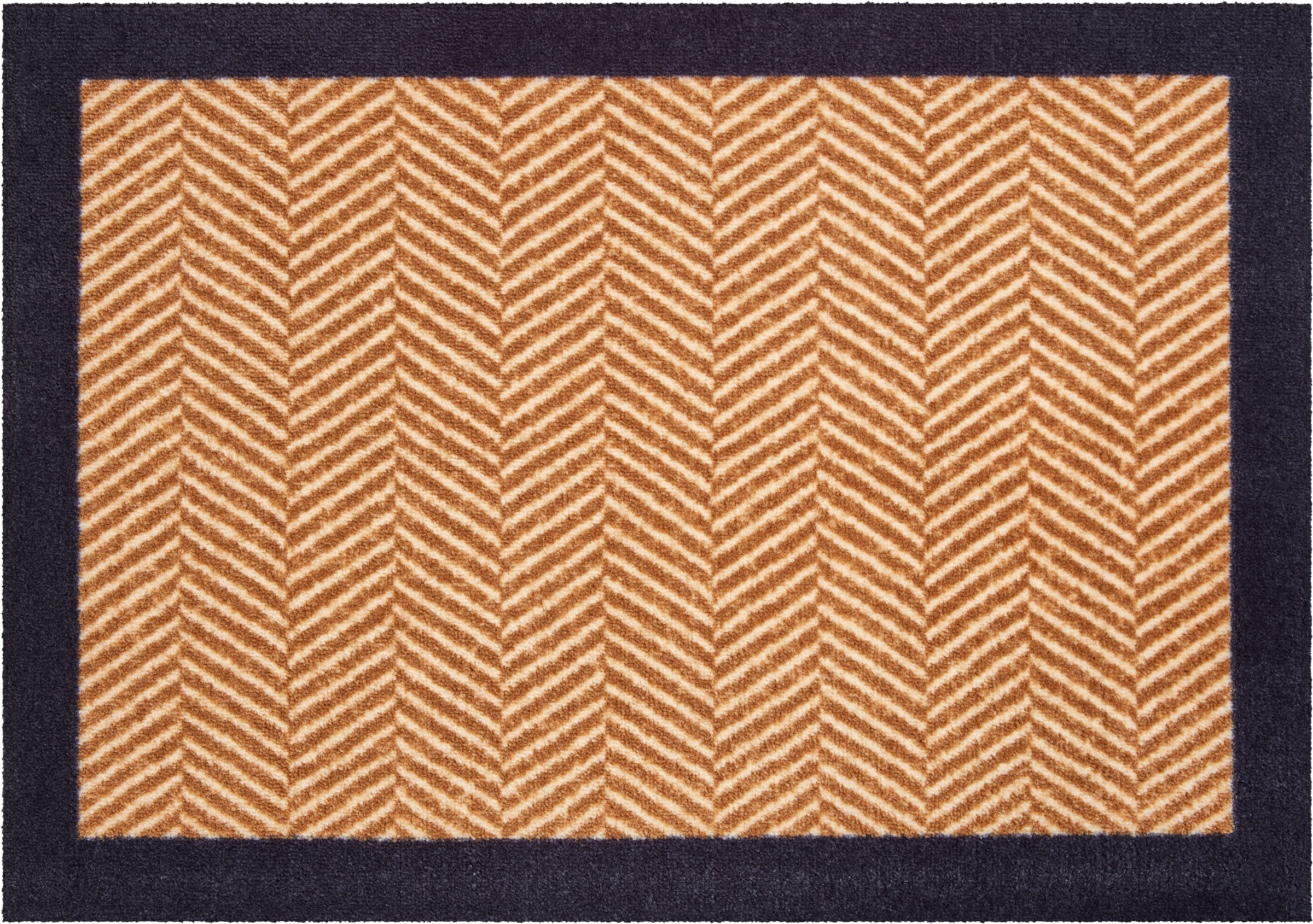 Grund Fussmatte »Herringbone«, rechteckig, 8 mm Höhe, Schmutzfangmatte mit Bordüre, In- und Outdoor geeignet, waschbar