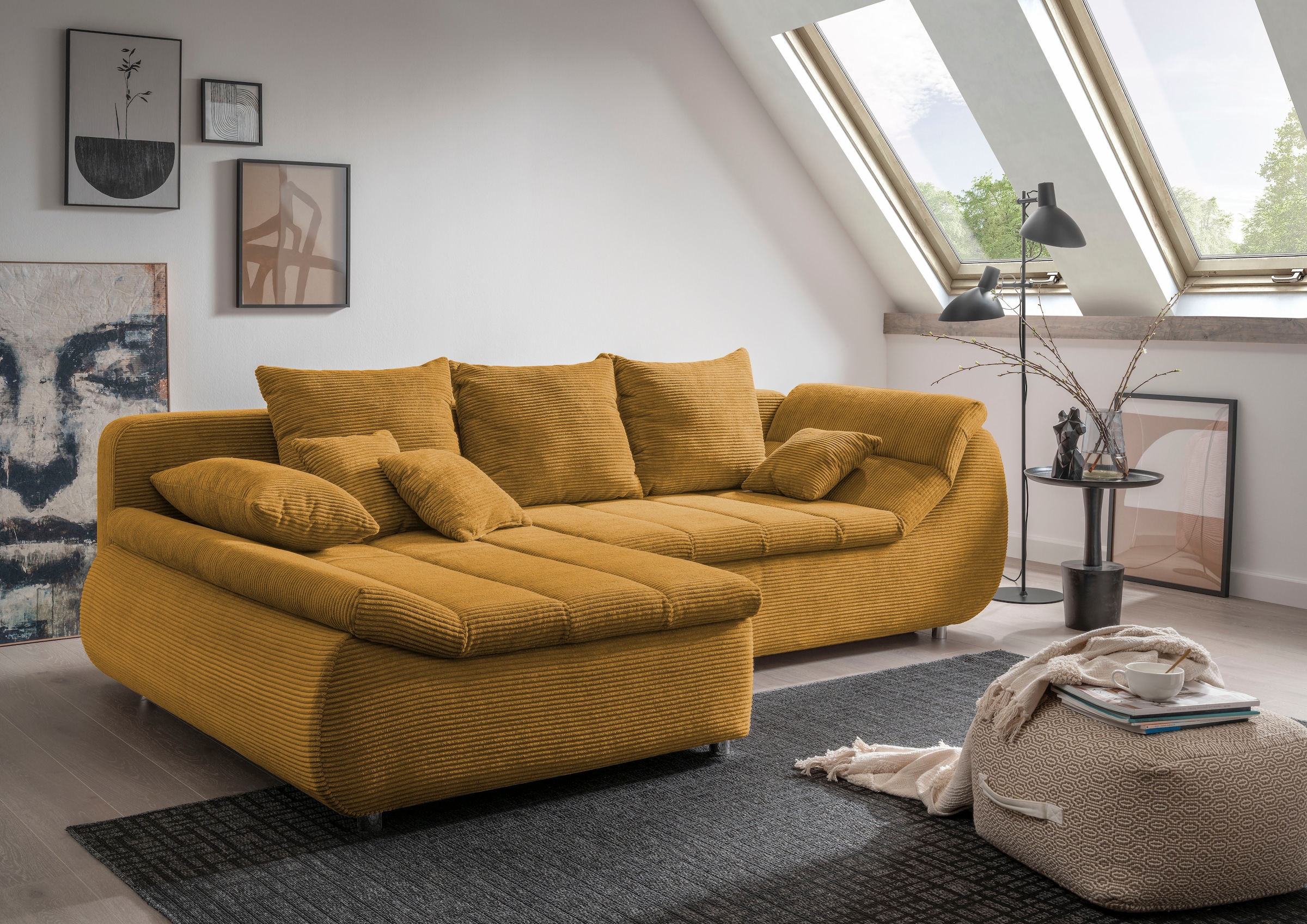 INOSIGN Ecksofa »Imola L-Form«, wahlweise mit Bettfunktion