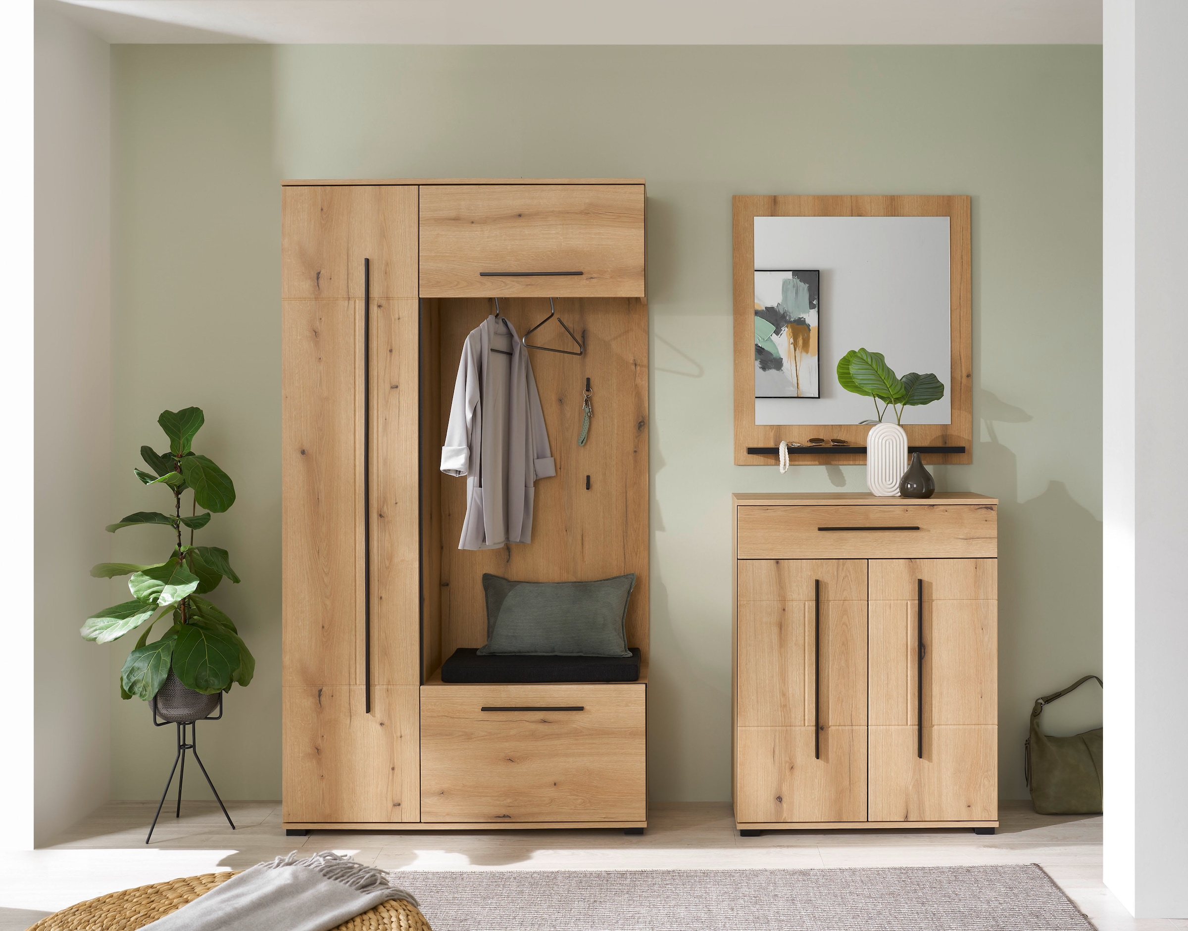 Home affaire Miroir de vestiaire »Cantara, Spiegel in zwei Farben, modernes, zeitloses Design« universell einsetzbar, mit Ablagefläche, eckig, 79 cm breit