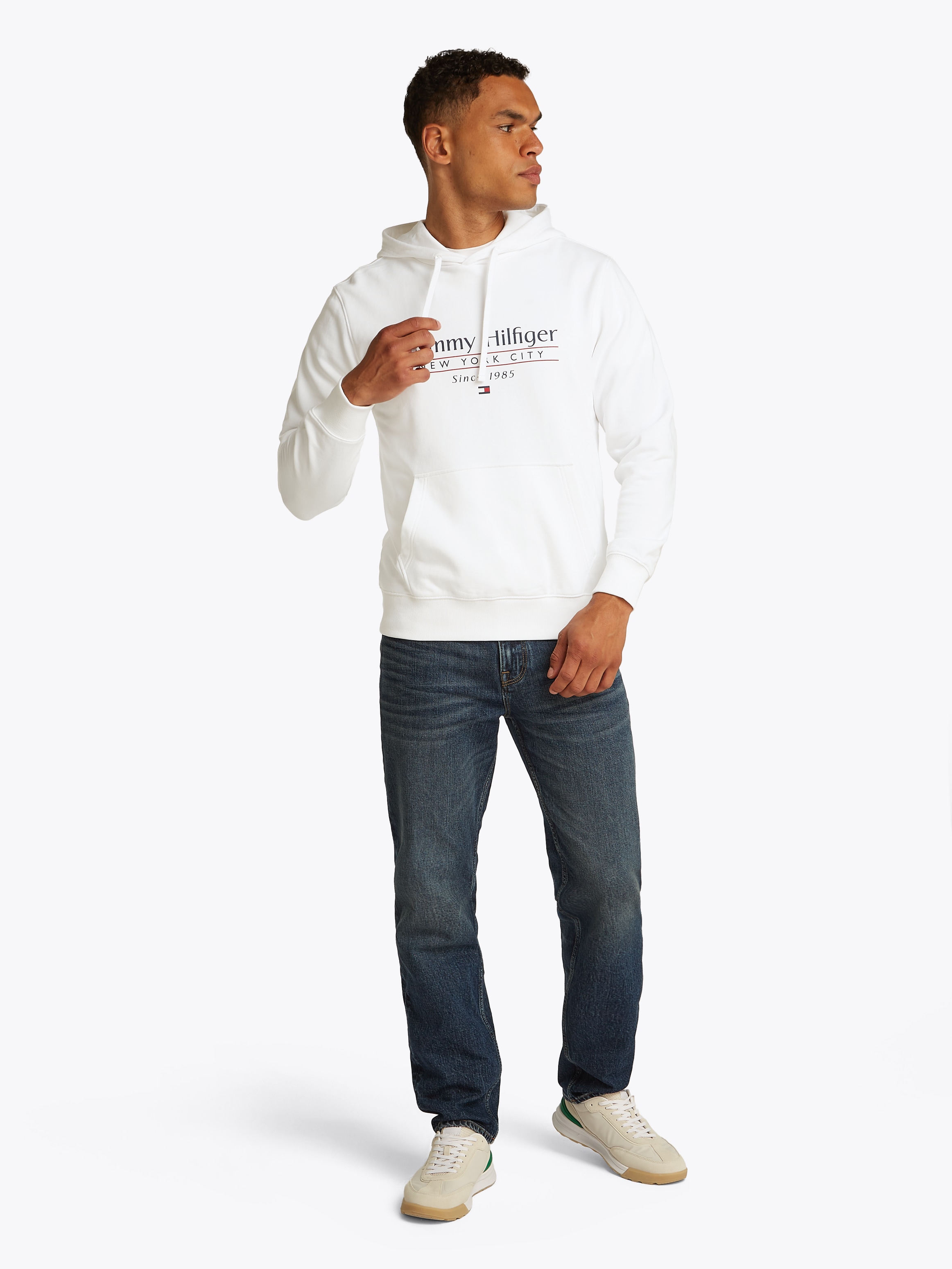 Tommy Hilfiger Hoodie »HILFIGER CENTER STACK HOODY«, mit grossem mehrfarbigen Print