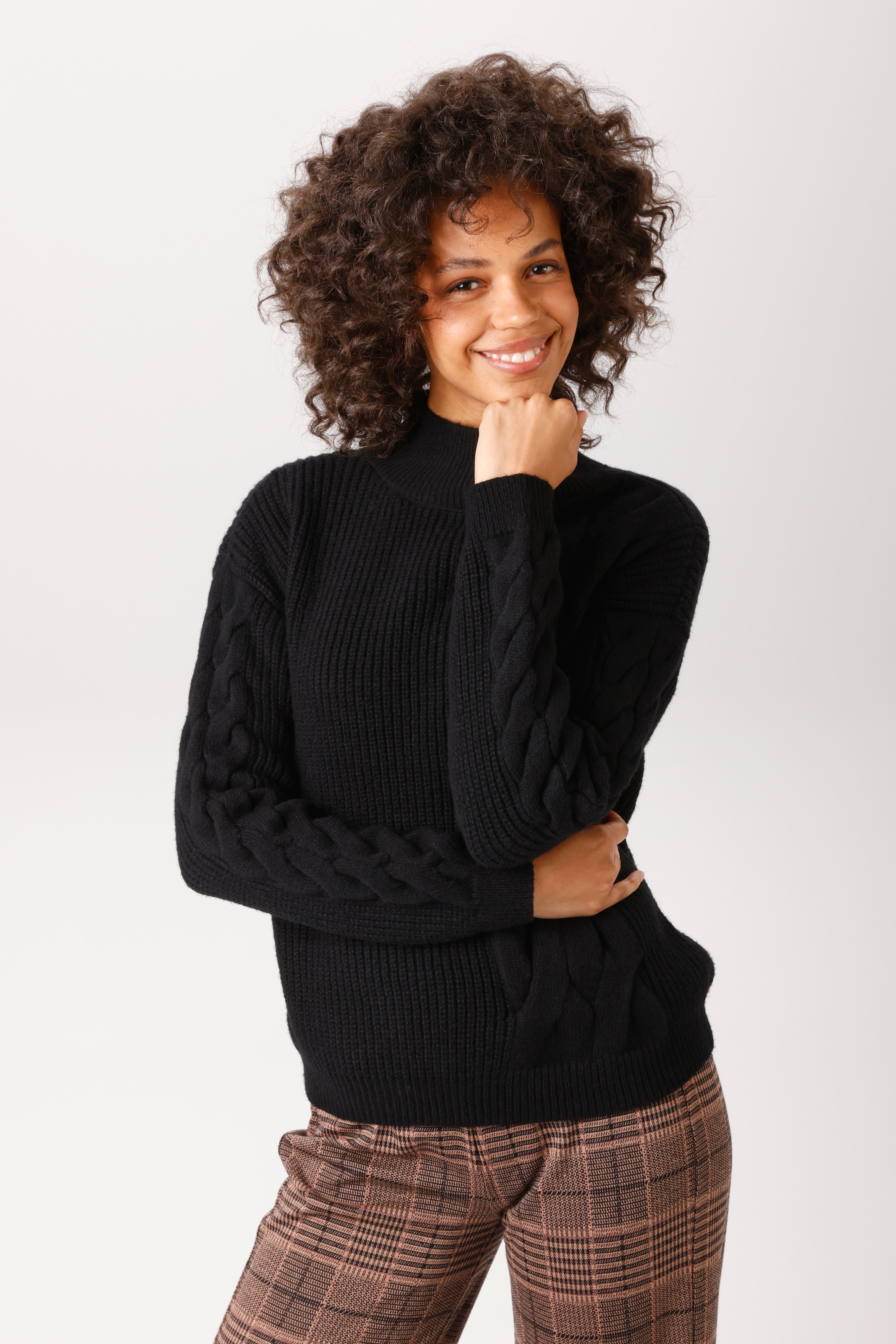 Aniston CASUAL Strickpullover mit Zopfmustern verziert - NEUE KOLLEKTION