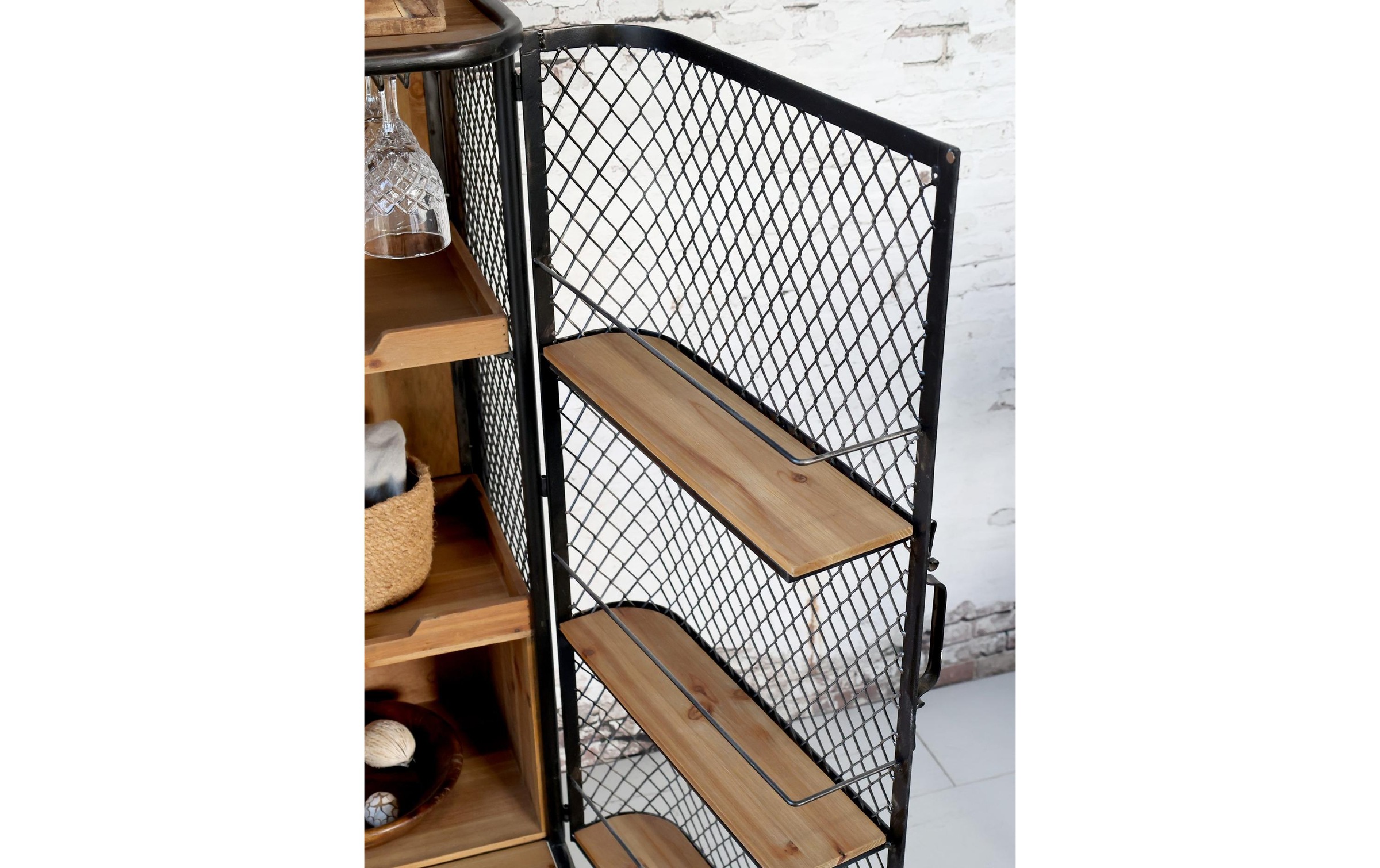 Barschrank »Chic Antique 49.5 cm x 116.5 cm, Nature/Schwarz«