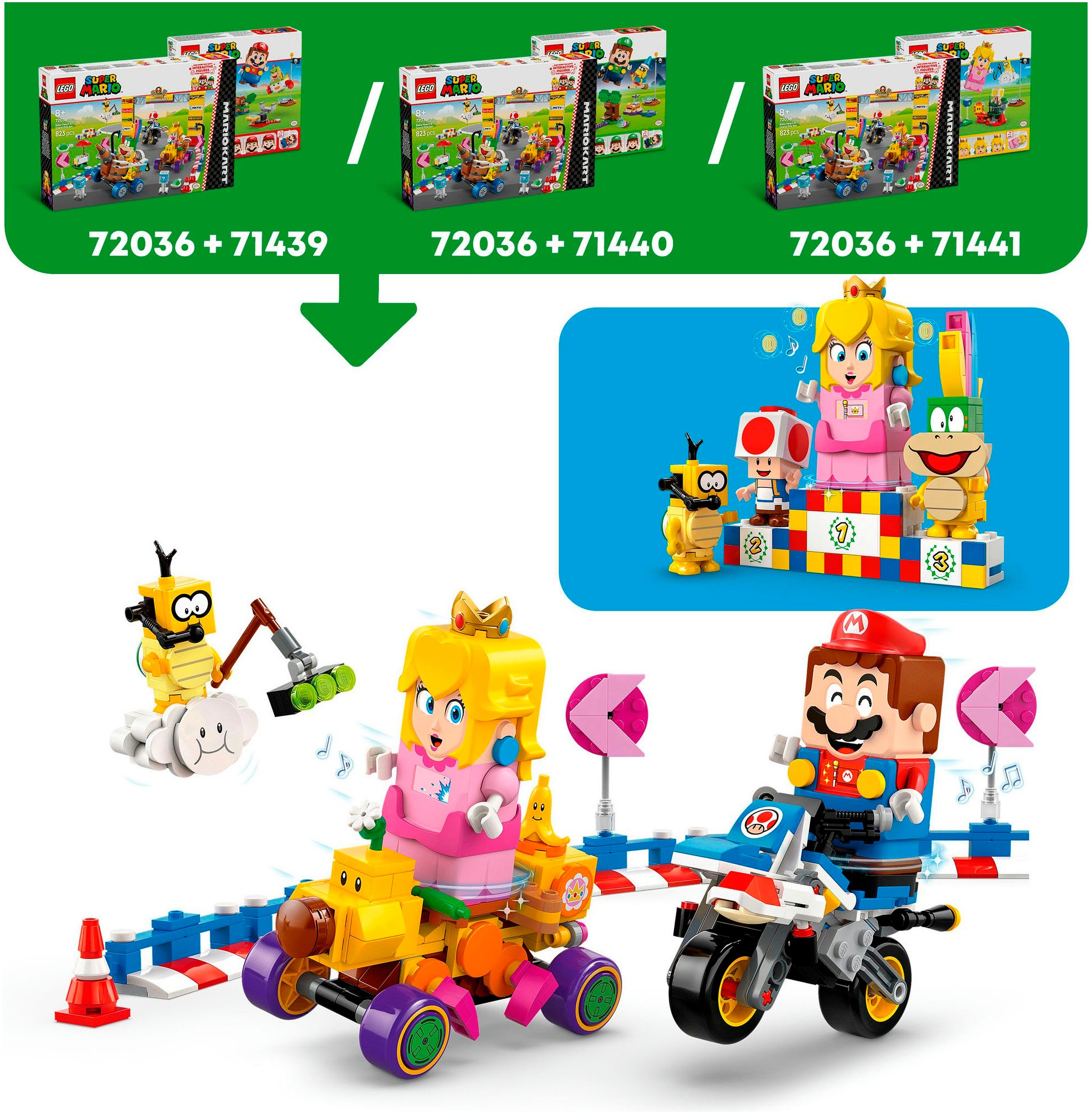 LEGO® Pions de construction »Mario Kart™ – Baby Peach & Grand Prix–Set (72036), LEGO Super Mario« Made in Europe