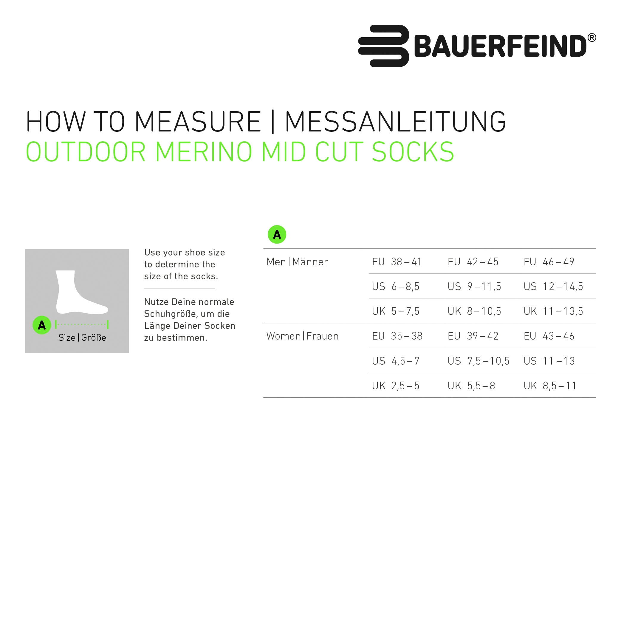 Bauerfeind Sportsocken »Outdoor Merino Mid Cut Socks« mit hohem Anteil an Merinowolle, atmungsaktiv, wärmend