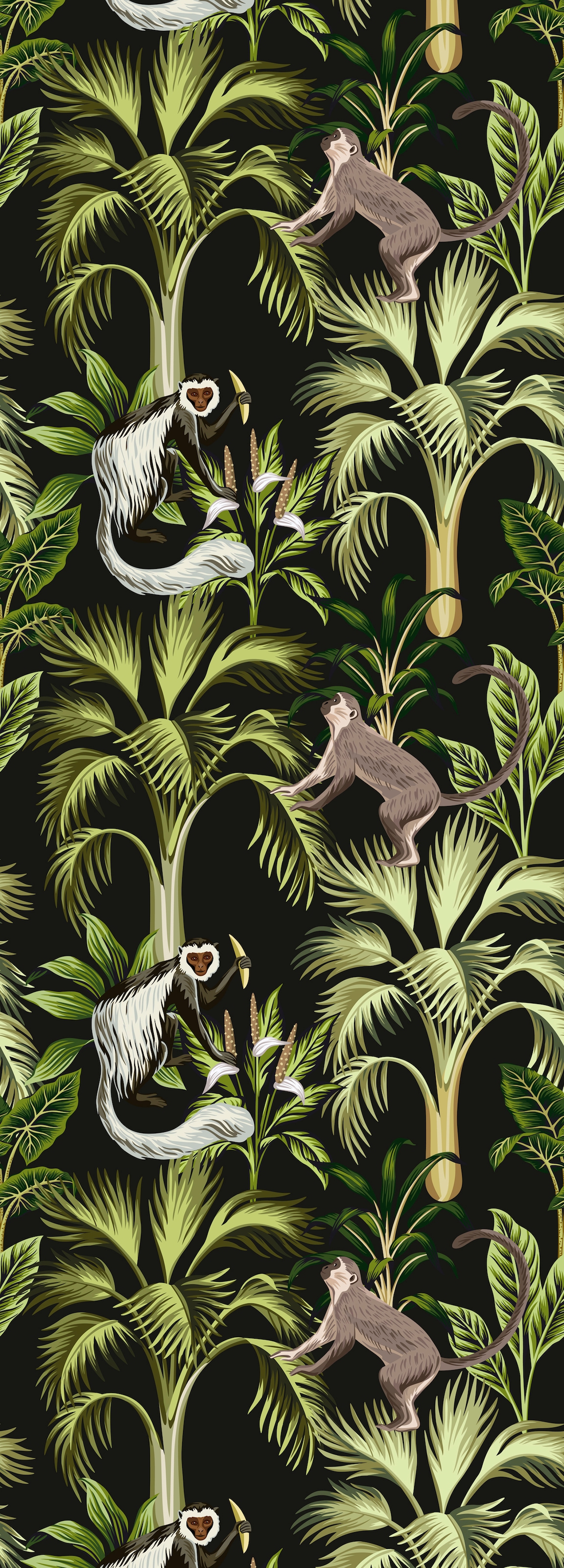 Image of queence Vinyltapete "Amy" Motiv bedruckt botanisch floral gemustert natürlich glatt 90x250cm, selbstklebend, kinderleichte Anbringung, Sticker