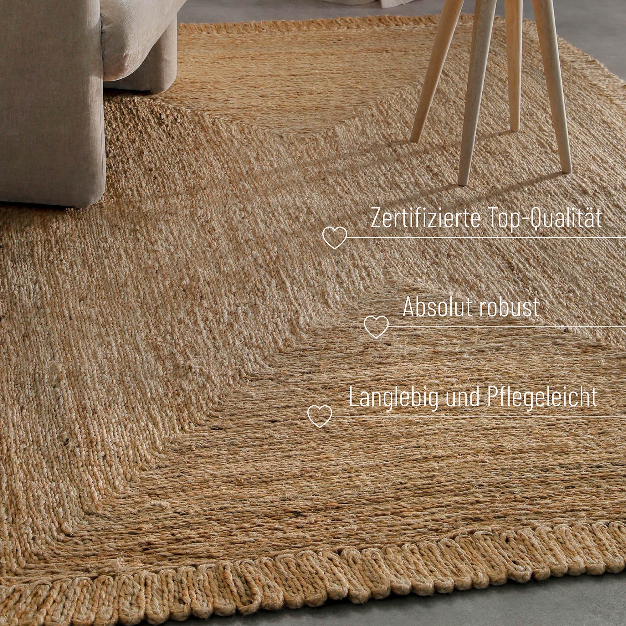 Green Looop Teppich »June« rechteckig 12 mm Höhe handgewebt, robust, strapazierfähig, skandinavisch, Naturfaser