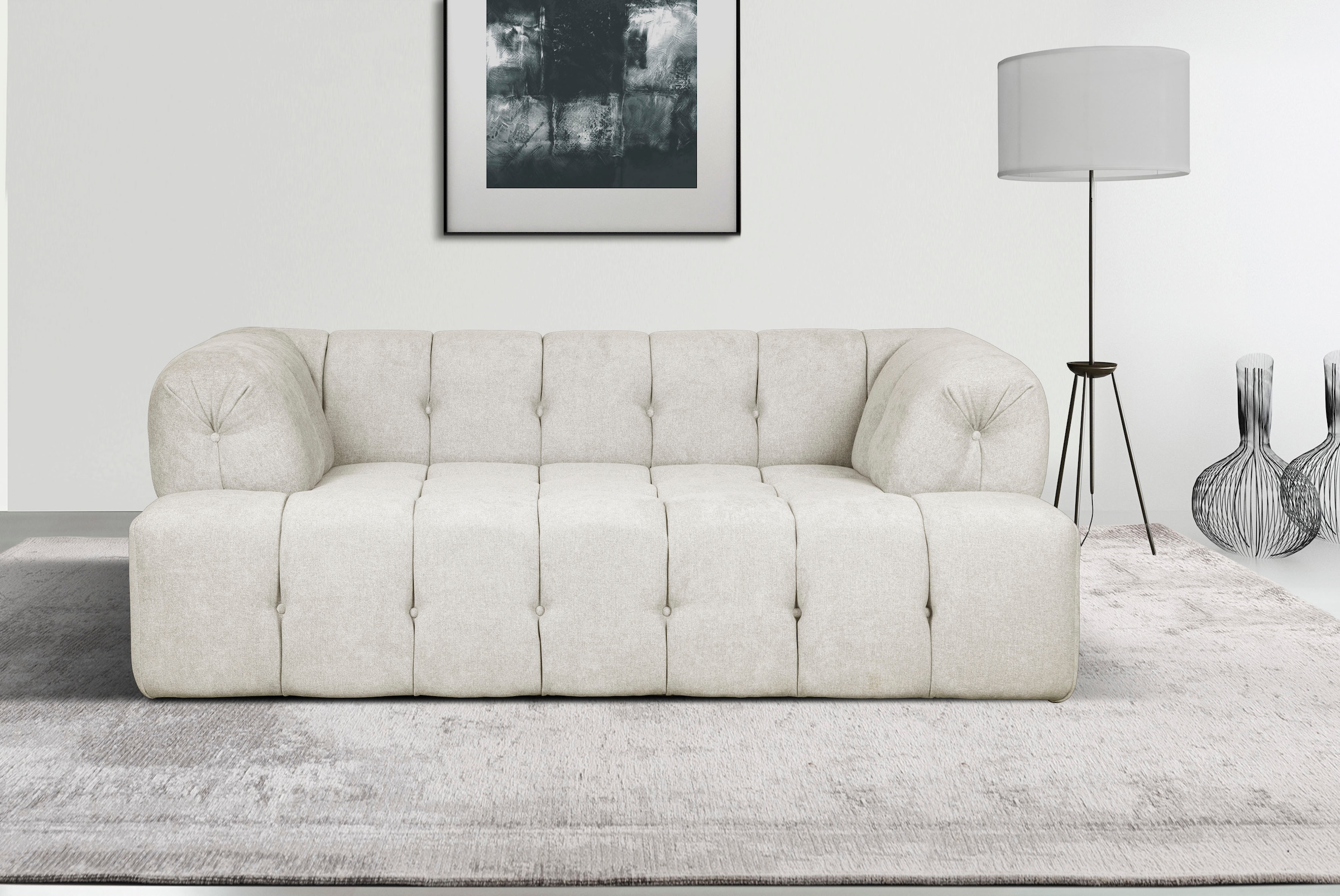 Home affaire 2-Sitzer »APERIRE Design-Sofa, moderne Steppung, Breite 180 cm« mit Wellenunterfederung, gemütlich und modern, komfortables Sitzgefühl