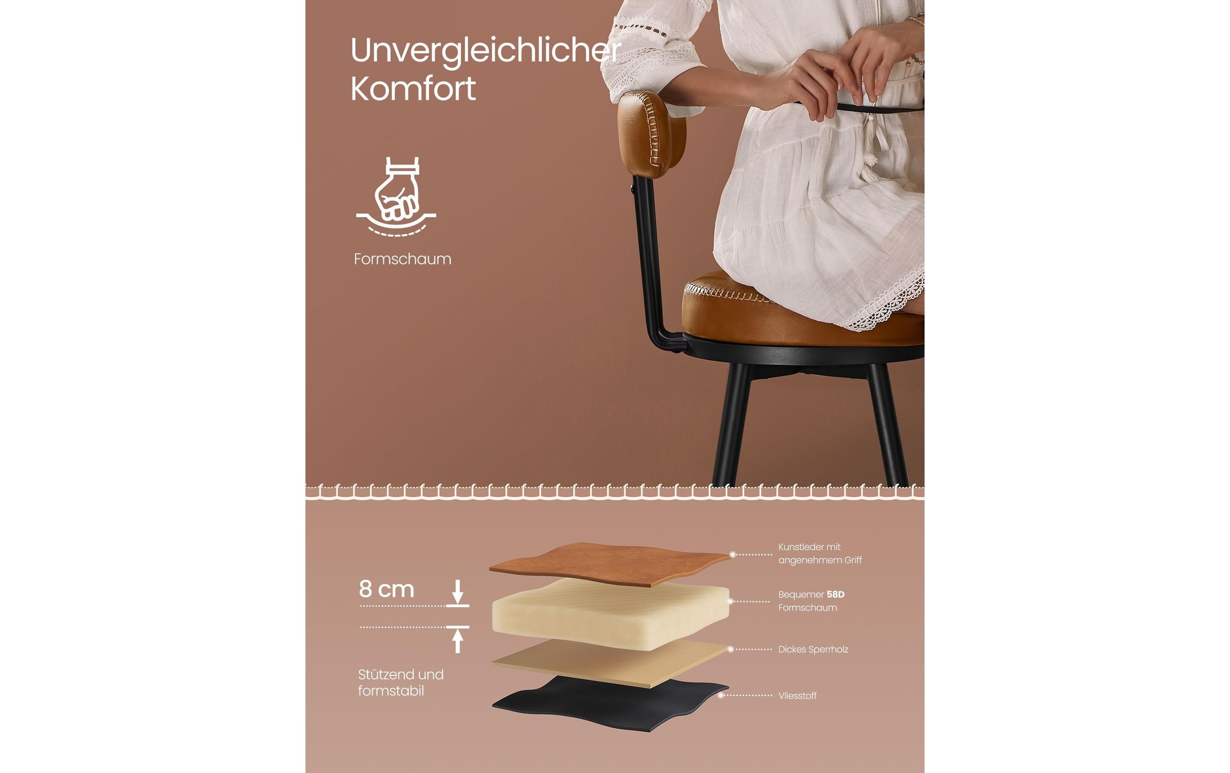 VASAGLE Barhocker »2 Stück 56 x 101.3 cm« 2 Stk. tlg.