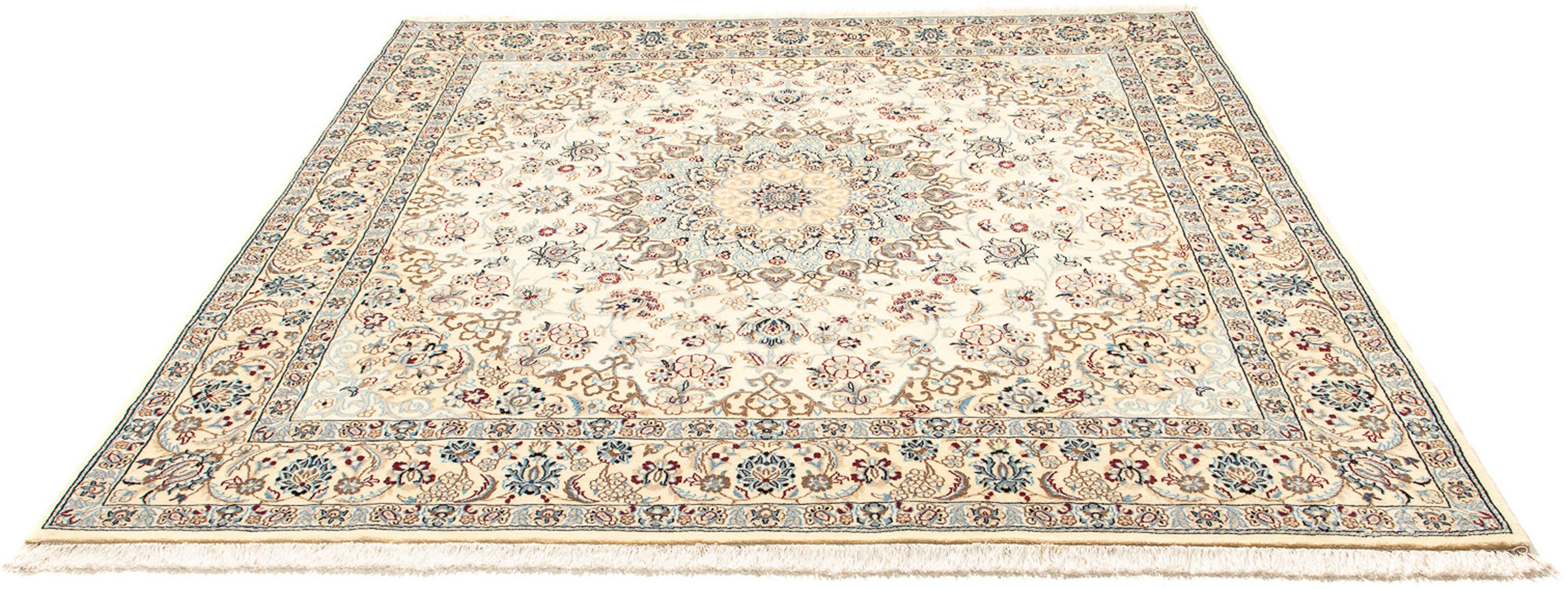 Image of morgenland Orientteppich »Perser - Nain - Royal quadratisch - 203 x 202 cm - beige«, quadratisch, 10 mm Höhe, Wohnzimmer, Handgeknüpft, Einzelstück mit Zertifikat bei Ackermann Versand Schweiz