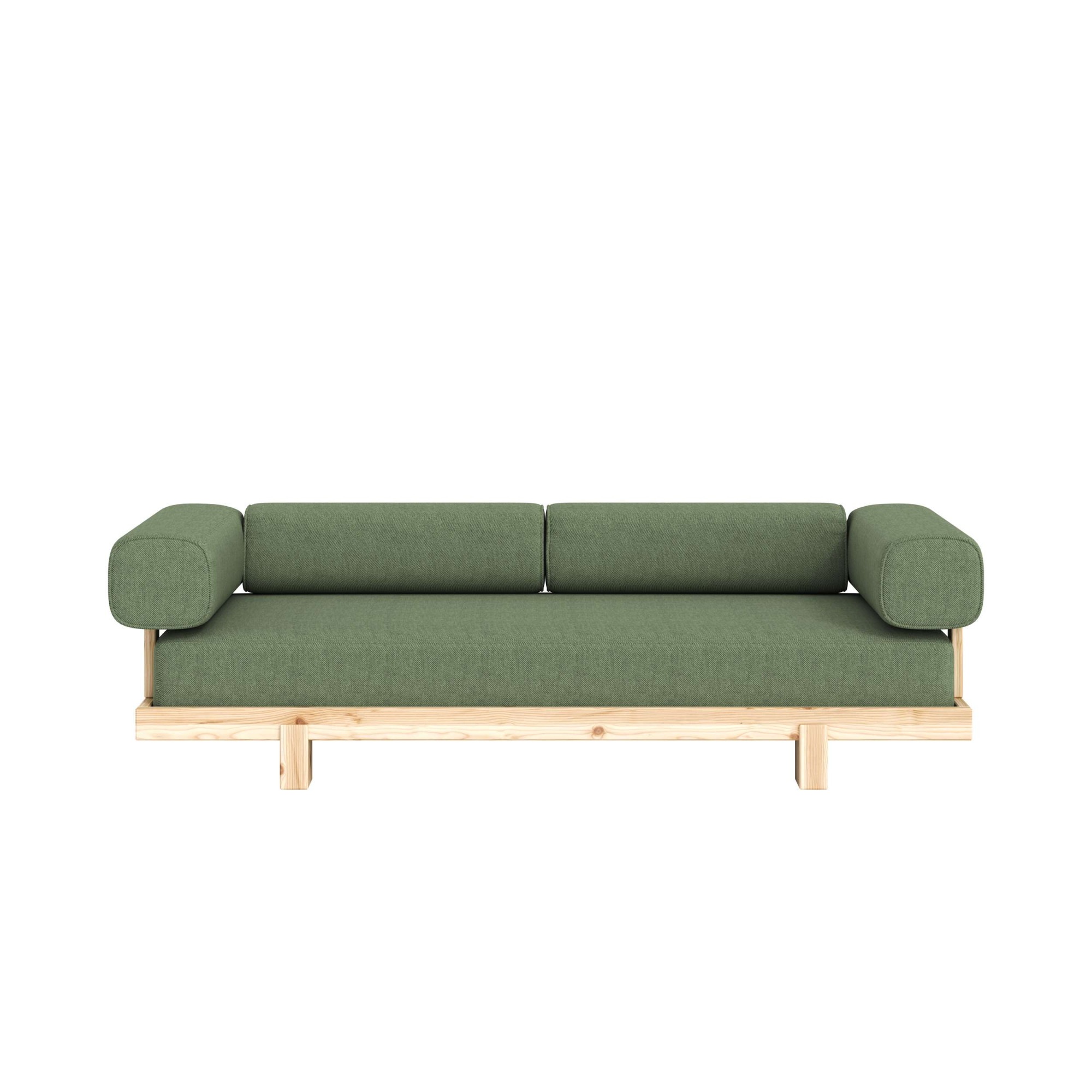 Image of Karup Design Schlafsofa "Stay Sofa Bed, mit Bettfunktion & Boxspring, 3 Sitzer aus Massivholz" Boxspring-Matratze mit Sprungfedern, 90 x 200 cm, Made in Europe